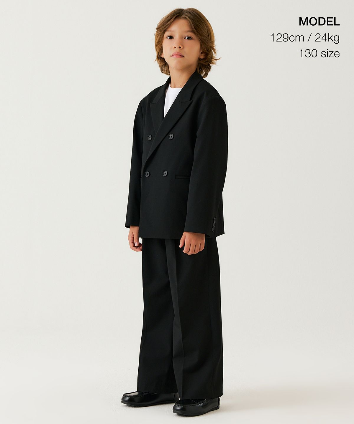 무신사 스탠다드 키즈(MUSINSA STANDARD KIDS) 더블 브레스티드 블레이저 [블랙]