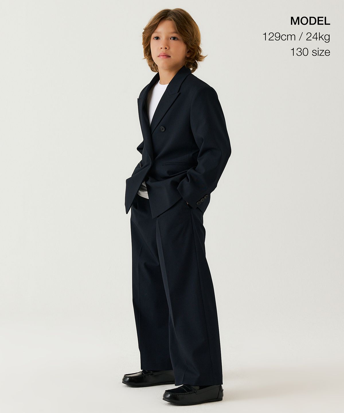 무신사 스탠다드 키즈(MUSINSA STANDARD KIDS) 더블 브레스티드 블레이저 [네이비]
