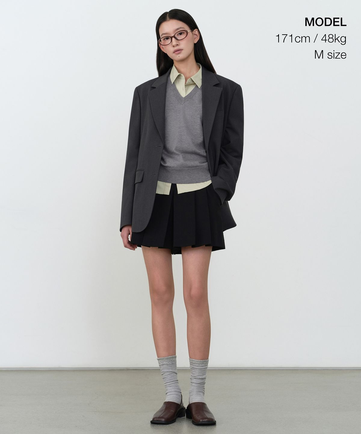 무신사 스탠다드 우먼(MUSINSA STANDARD WOMAN) 우먼즈 박시 블레이저 [그레이]