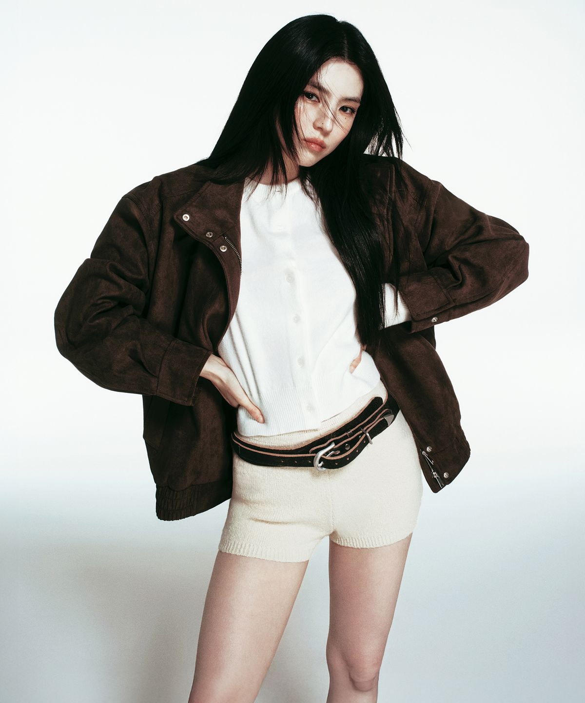 무신사 스탠다드 우먼(MUSINSA STANDARD WOMAN) 우먼즈 신세틱 스웨이드 하이넥 블루종 재킷 [브라운]