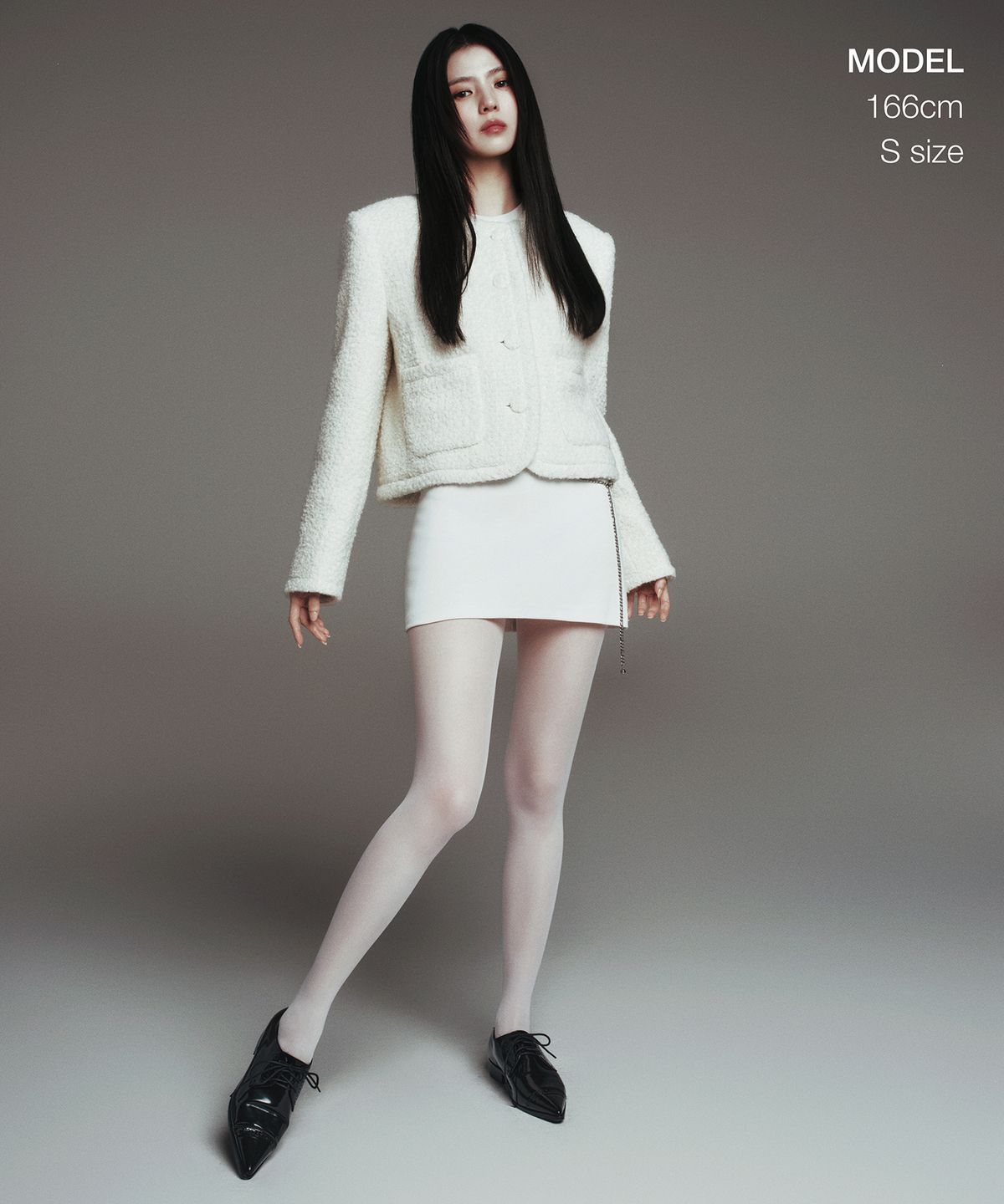 무신사 스탠다드 우먼(MUSINSA STANDARD WOMAN) 우먼즈 울 블렌드 부클 트위드 재킷 [크림]