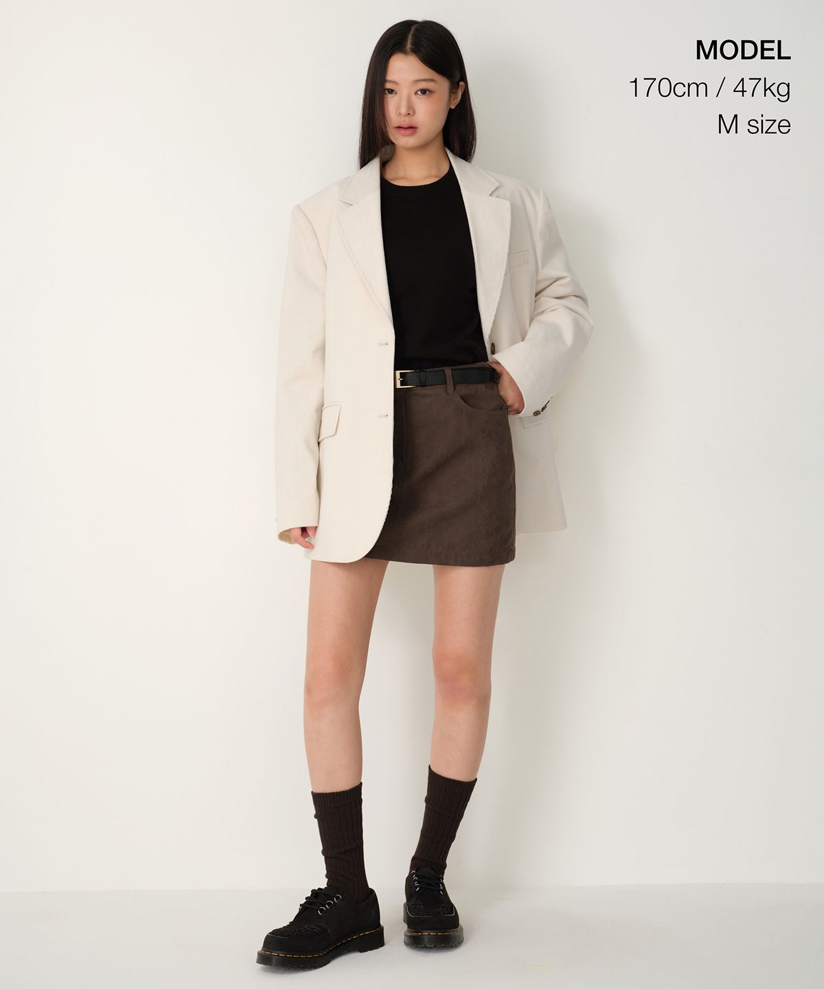 무신사 스탠다드 우먼(MUSINSA STANDARD WOMAN) 우먼즈 11W 코듀로이 오버사이즈 블레이저 [크림]