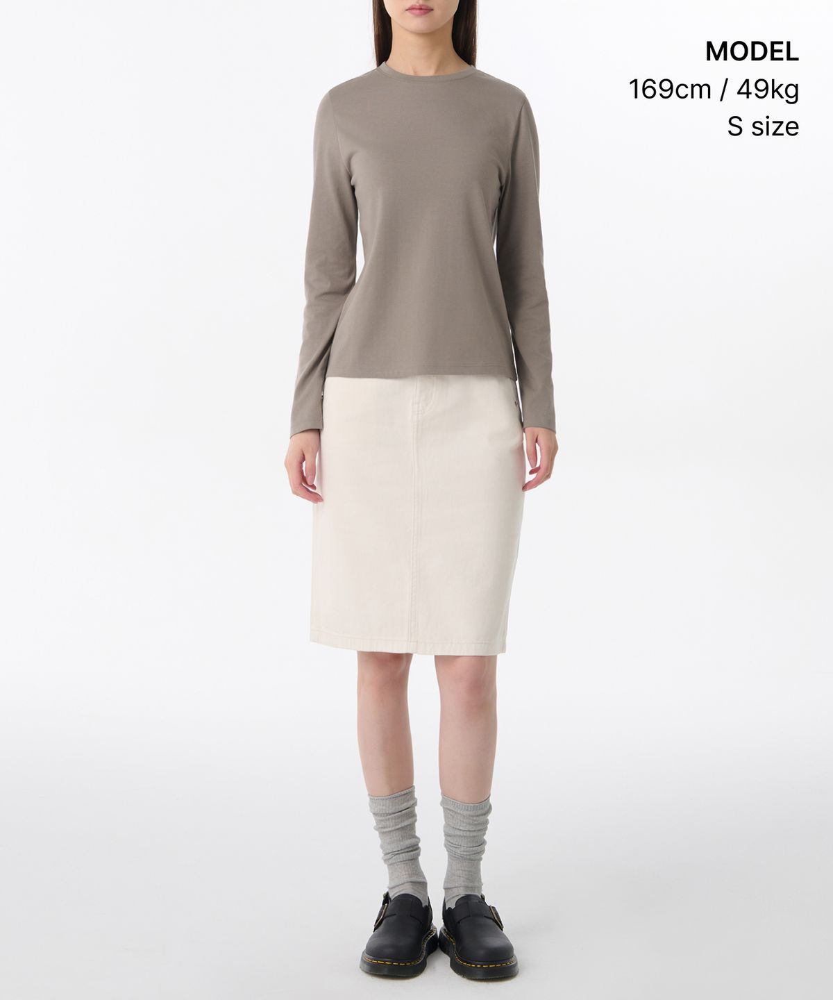 무신사 스탠다드 우먼(MUSINSA STANDARD WOMAN) 우먼즈 플렉서블 크루 넥 긴소매 티셔츠 [토프]