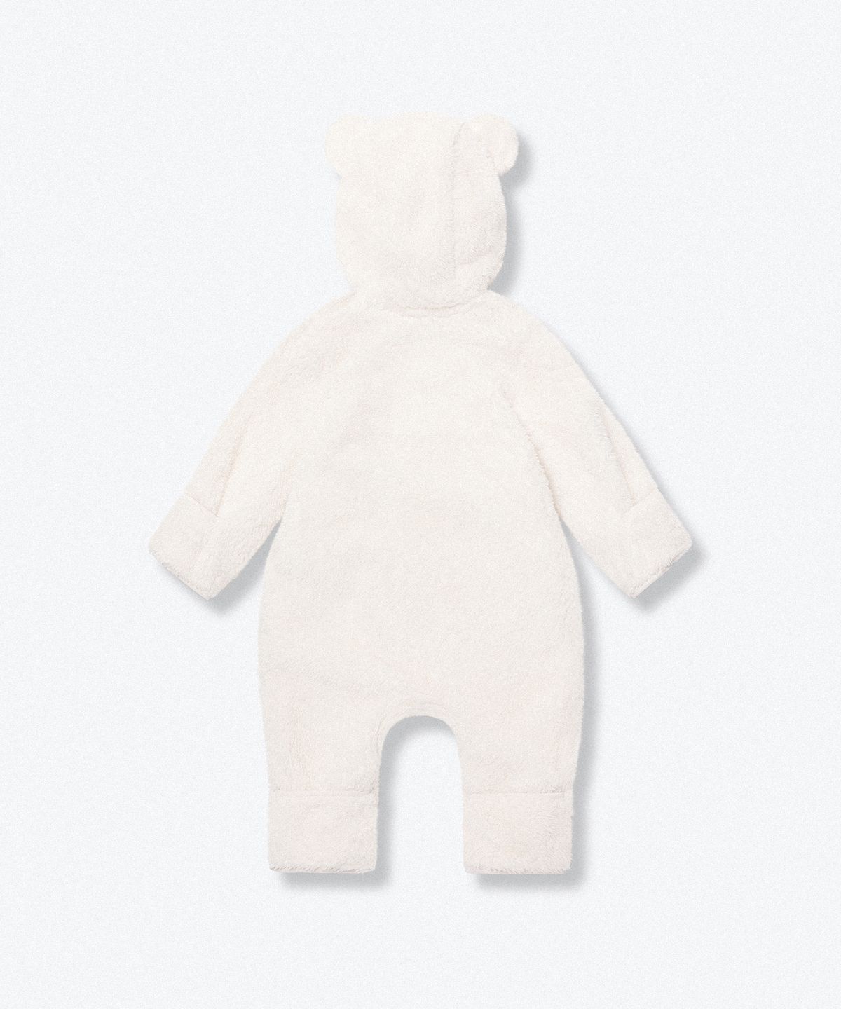 무신사 스탠다드 키즈(MUSINSA STANDARD KIDS) 샤기 플리스 이어 후디드 점프수트 [아이보리]