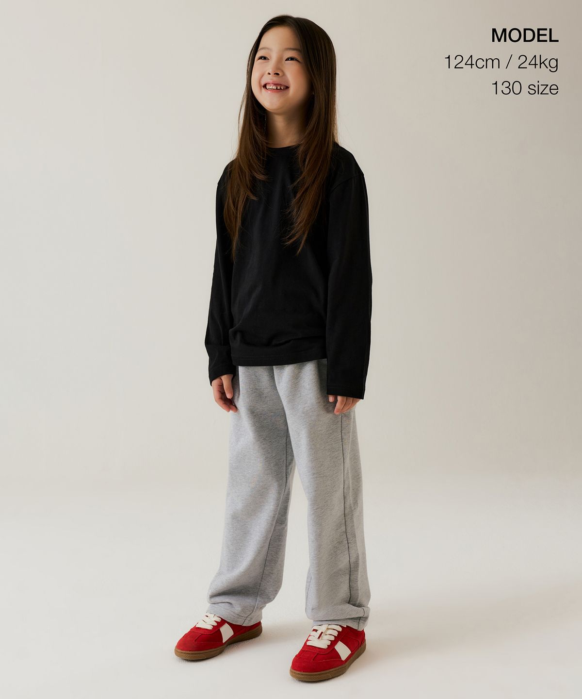무신사 스탠다드 키즈(MUSINSA STANDARD KIDS) 와이드 카펜터 스웨트 팬츠 [미디엄 그레이]