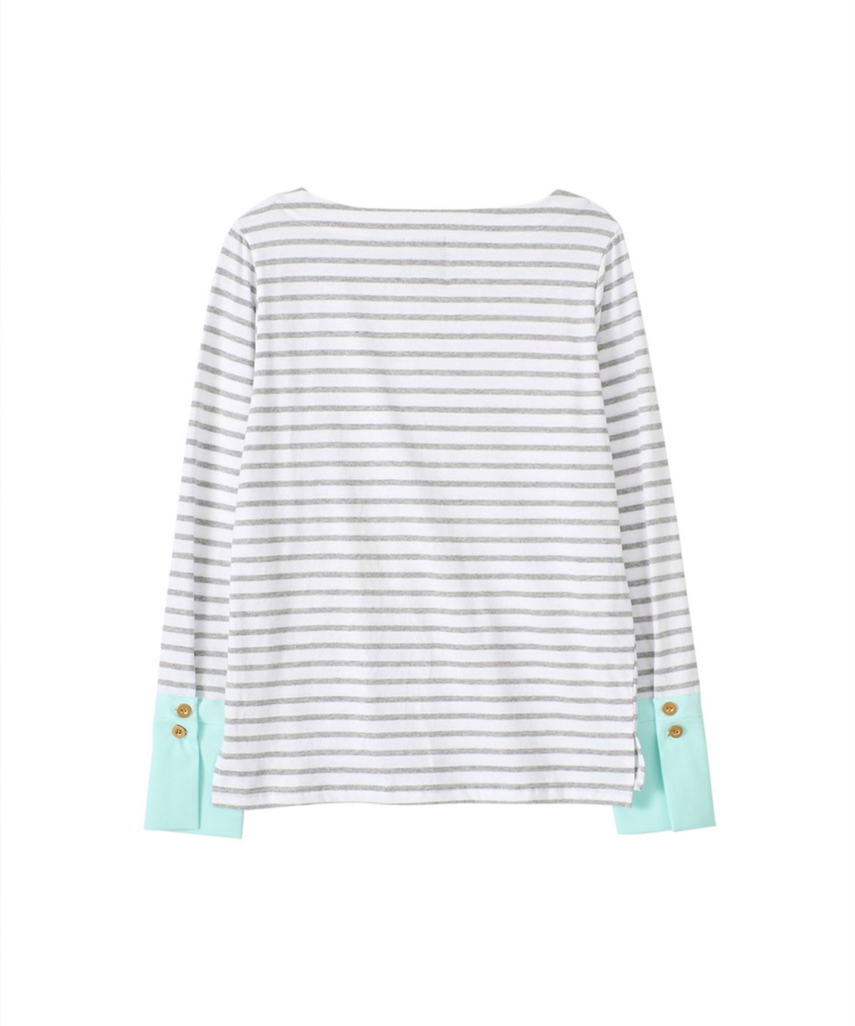 살롱 드 욘(SALON DE YOHN) Stripe Cuffs T_ Gray+Mint