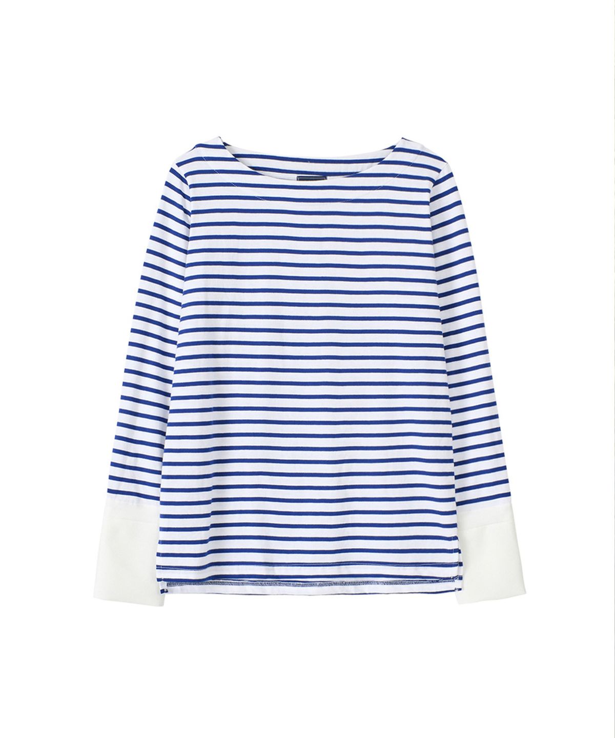 살롱 드 욘(SALON DE YOHN) Stripe Cuffs T_ Blue+Ivory