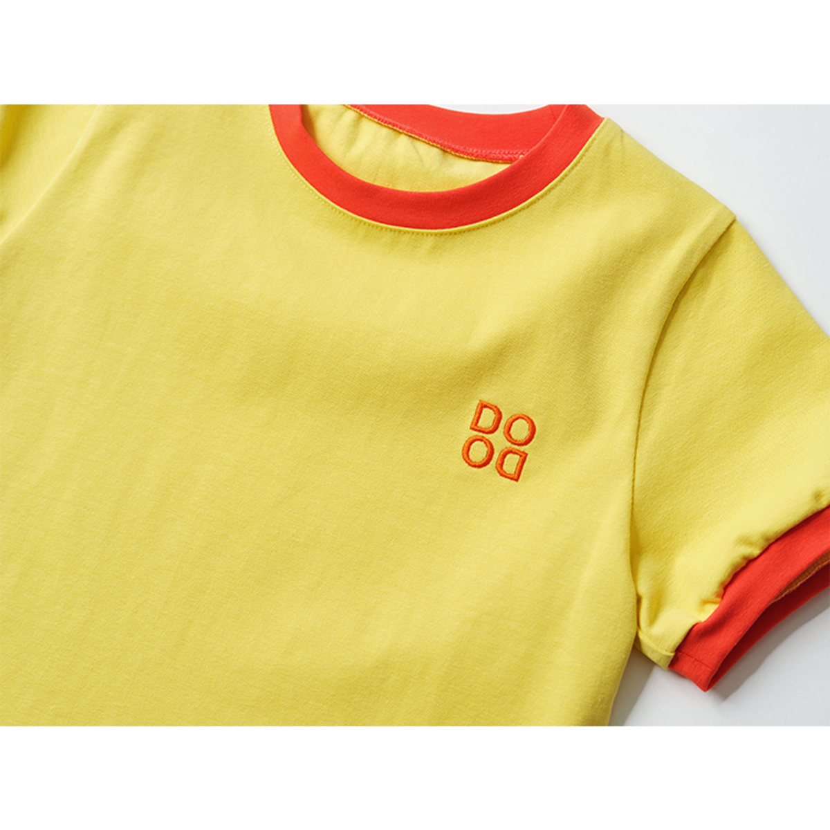 라메종드도도(LA MAISON DE DODO) BASIC DODO Ringer T Shirt_Yellow / Orange_반팔티