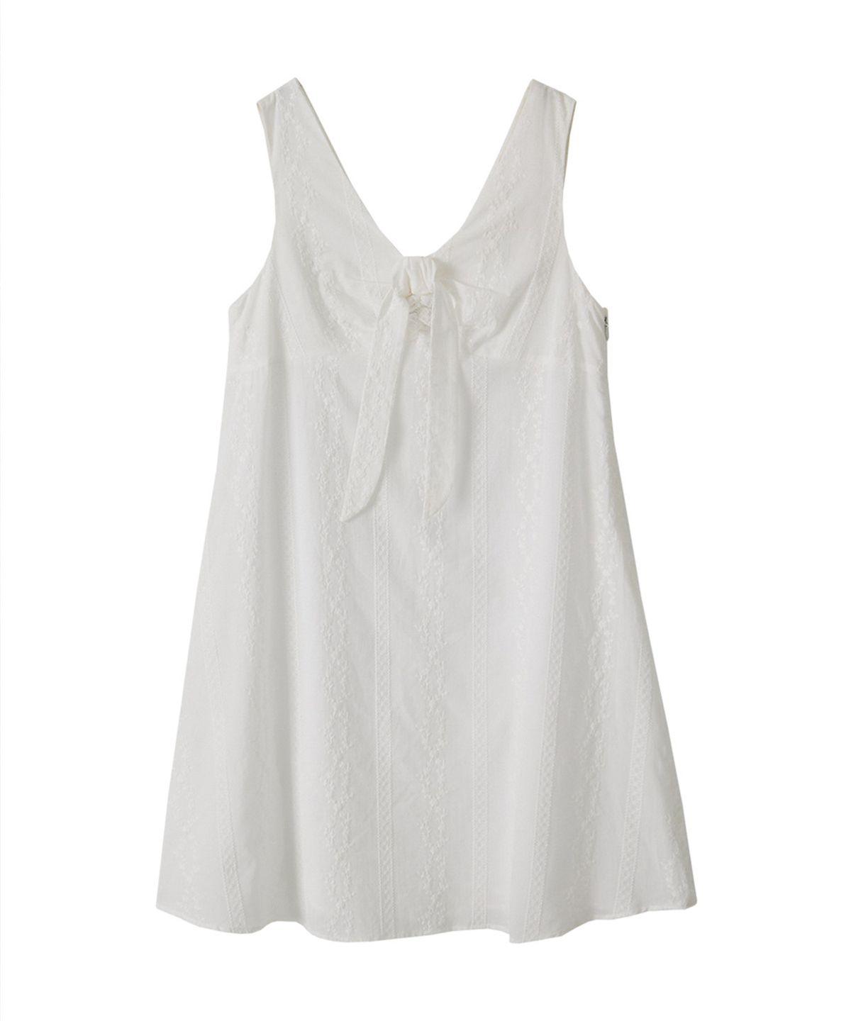 살롱 드 욘(SALON DE YOHN) Hampton Ribbon Mini Dress_ White