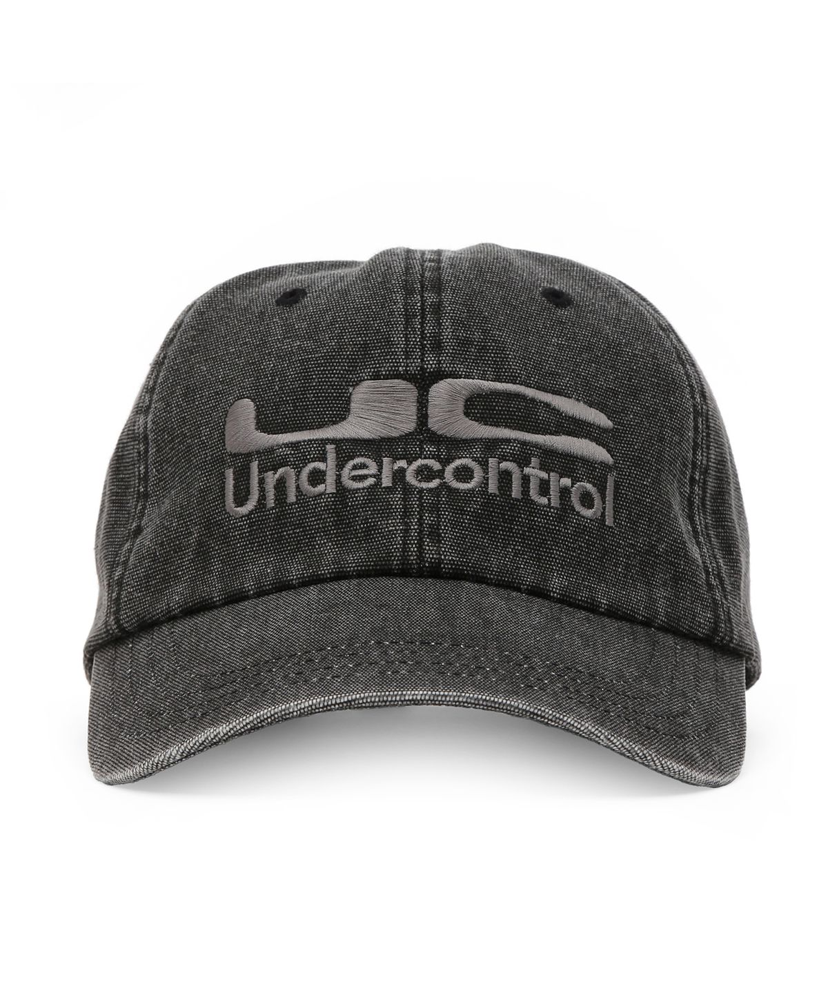 언더컨트롤(UNDERCONTROL) 워싱 코튼 빈티지 여유핏 로고 빅사이즈 대두 볼캡 남녀공용 야구모자 UC / BIO WASHED B B / OX CHARCOAL