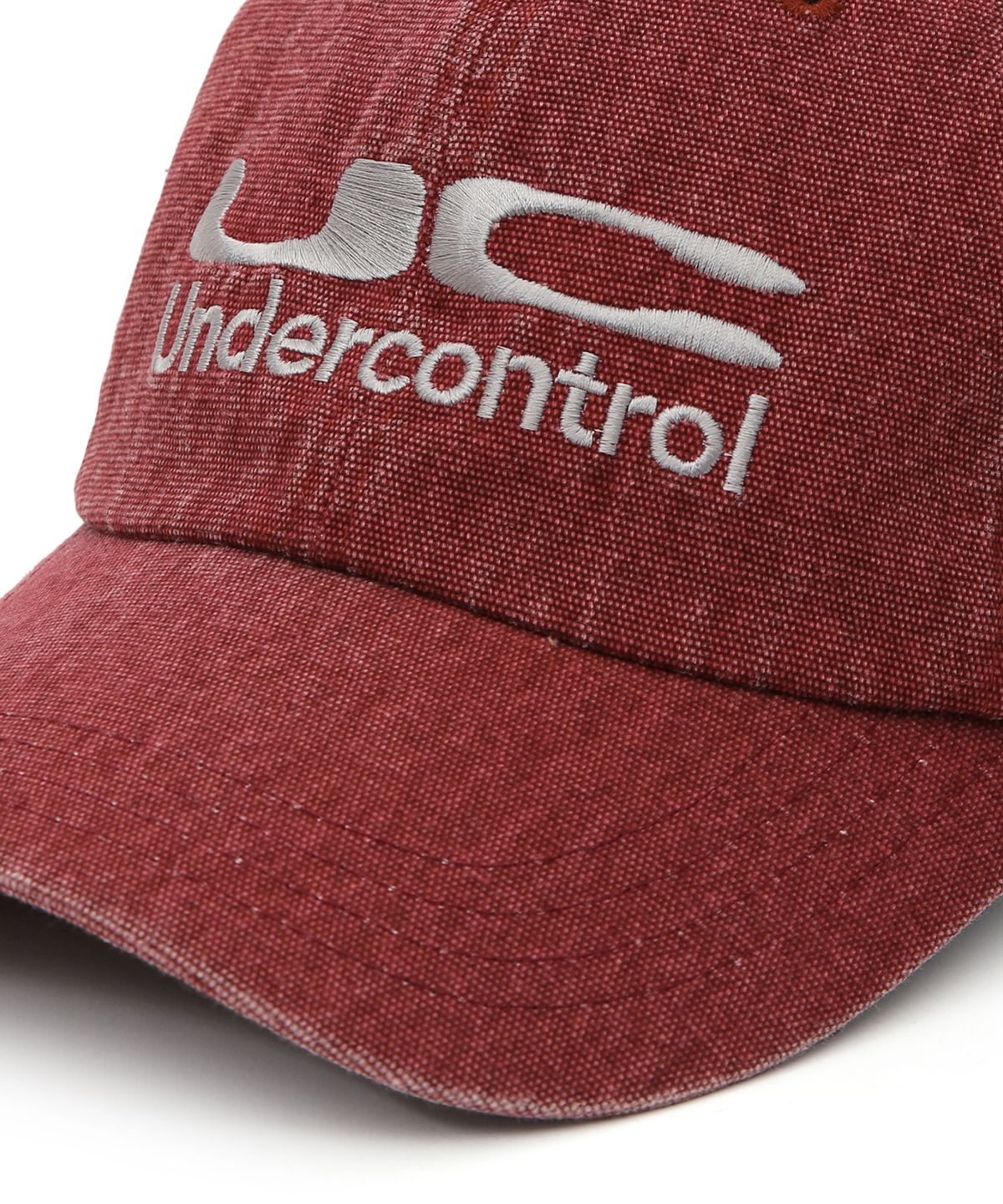 언더컨트롤(UNDERCONTROL) 워싱 코튼 빈티지 여유핏 로고 빅사이즈 대두 볼캡 남녀공용 야구모자 UC / BIO WASHED B B / OX RED