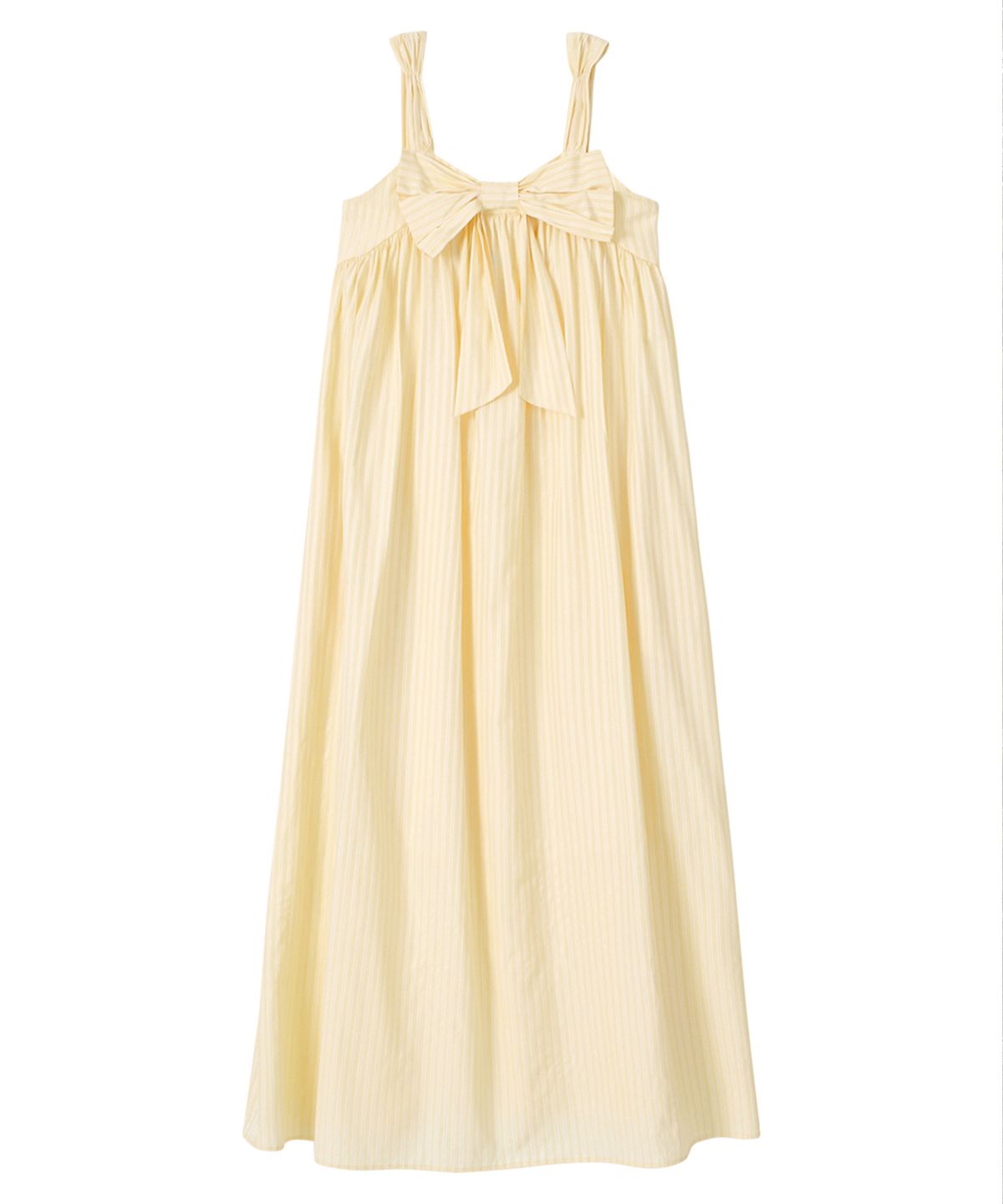 살롱 드 욘(SALON DE YOHN) Ribbon Point Sleeveless Long Dress_ Lemon