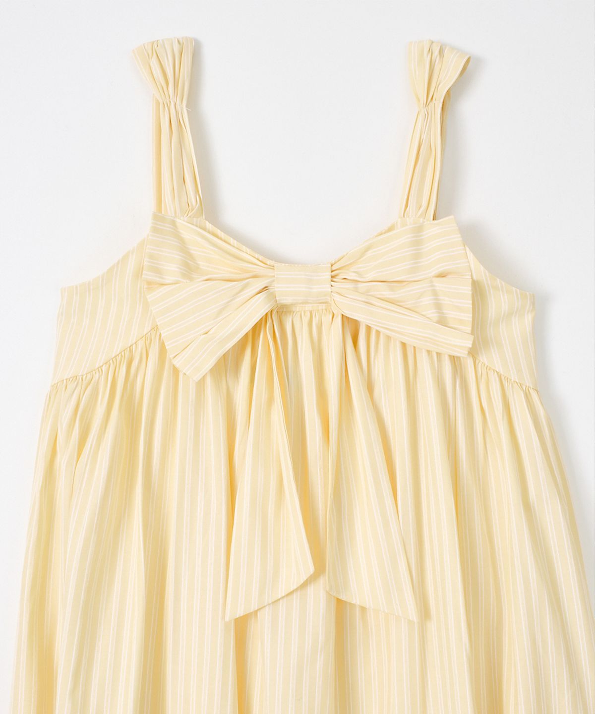 살롱 드 욘(SALON DE YOHN) Ribbon Point Sleeveless Long Dress_ Lemon