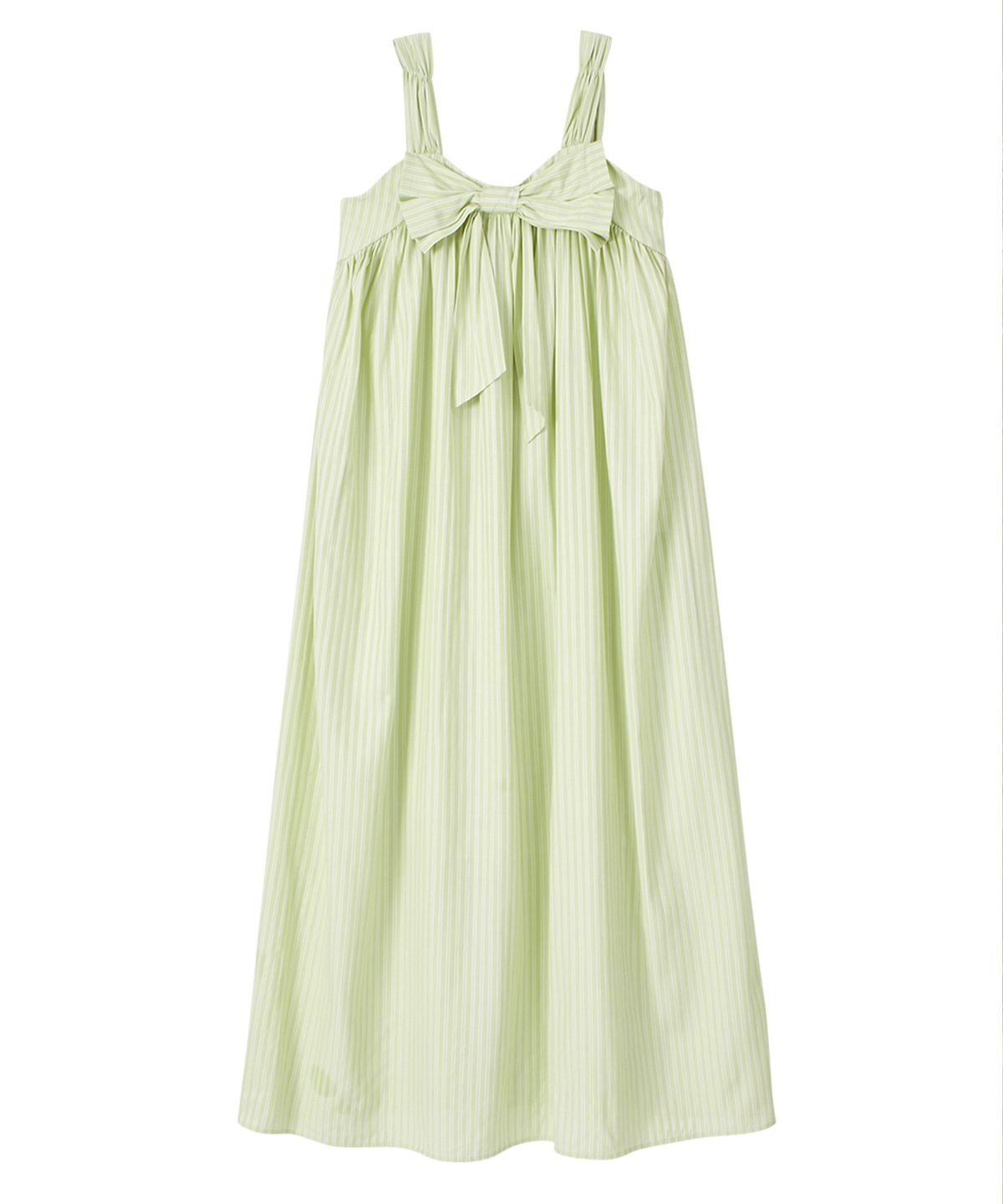 살롱 드 욘(SALON DE YOHN) Ribbon Point Sleeveless Long Dress_ Green