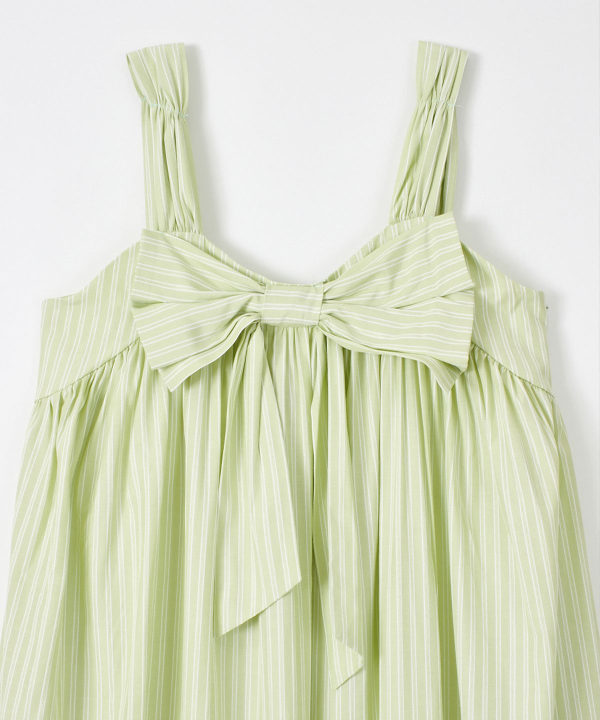 살롱 드 욘(SALON DE YOHN) Ribbon Point Sleeveless Long Dress_ Green