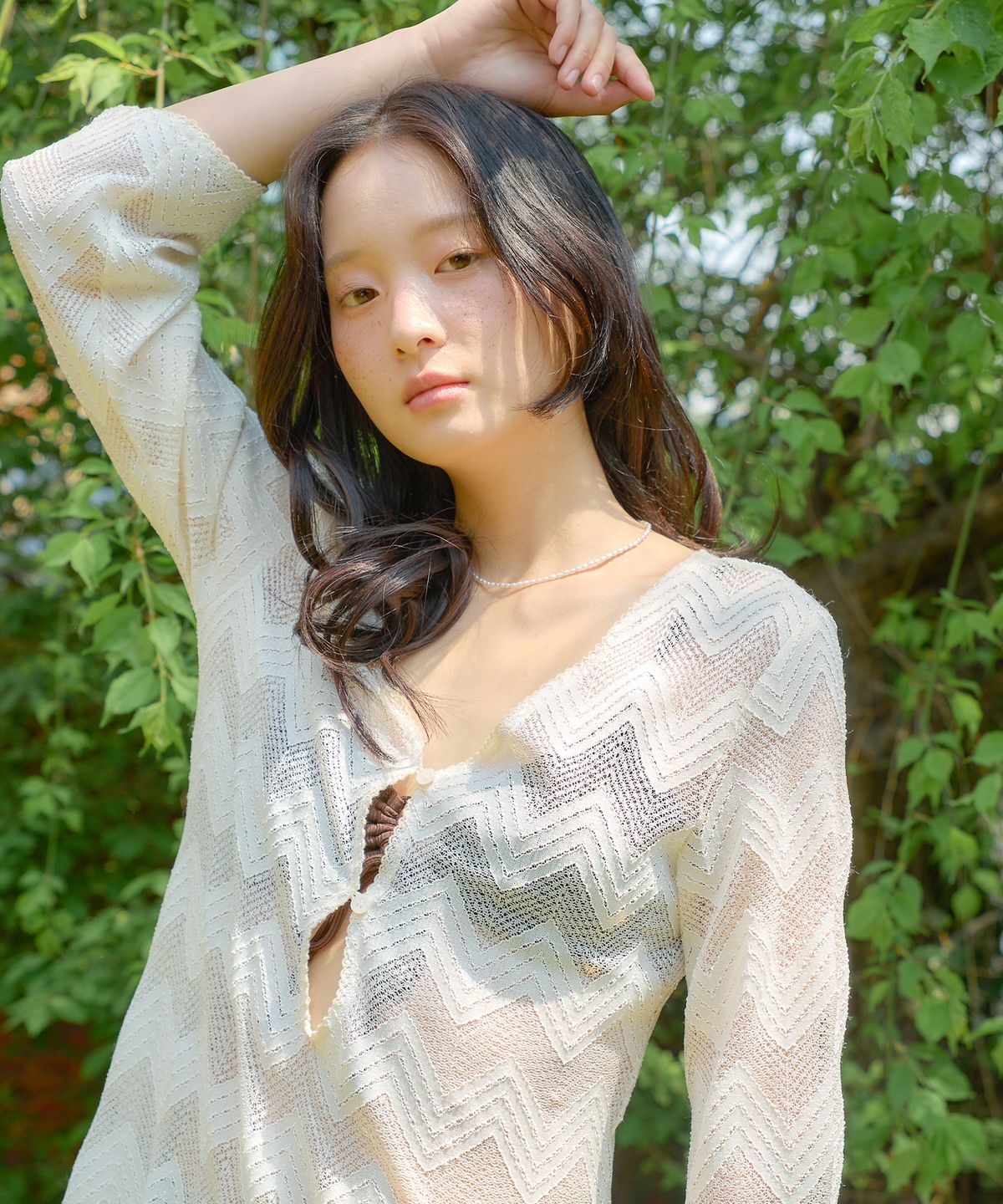 살롱 드 욘(SALON DE YOHN) Vintage Lace Cover Up Dress_ Ivory