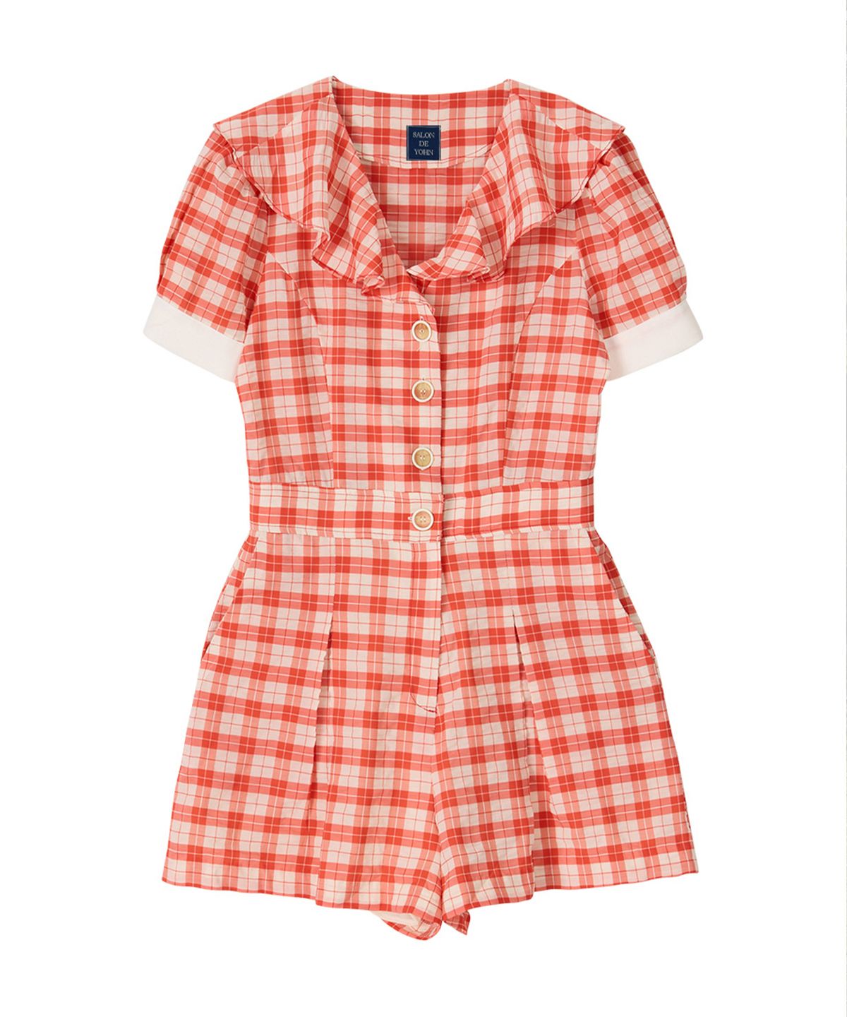 살롱 드 욘(SALON DE YOHN) Vintage Collar Jumpsuit_ Red