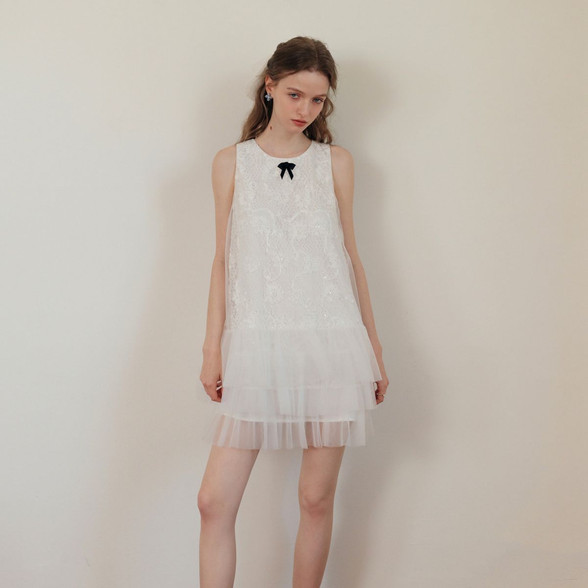 쎄무아듀(CEST MOIDEW) Cest_Lace sequin mesh sleeveless dress