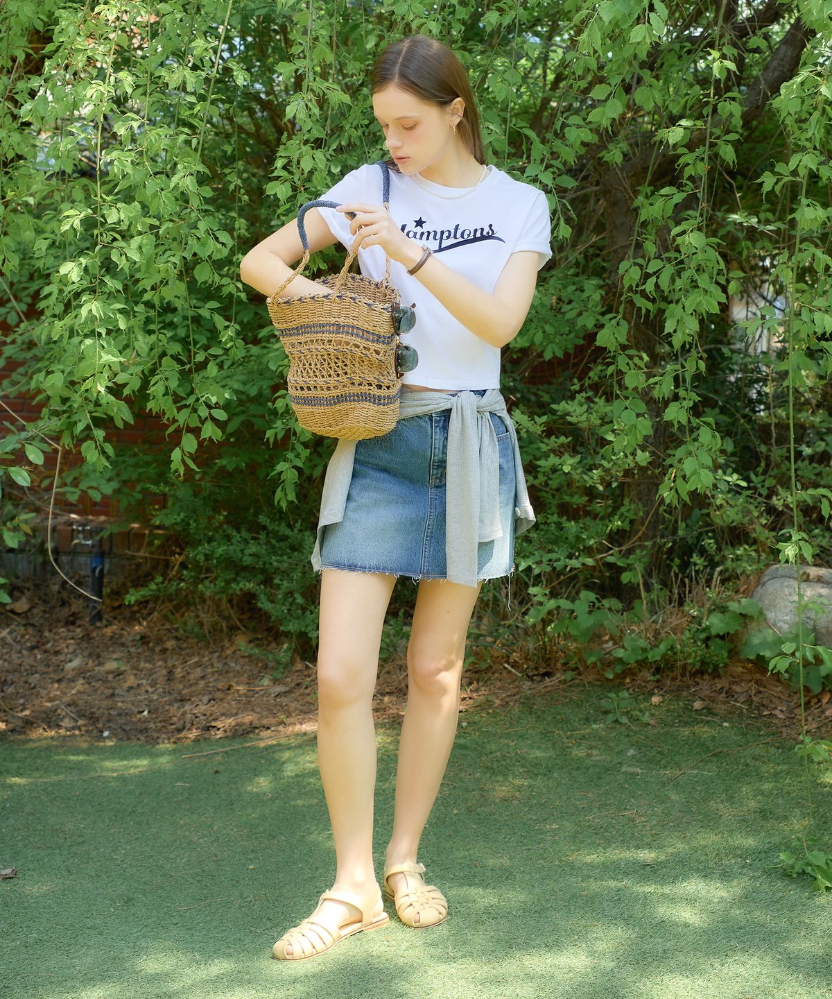 살롱 드 욘(SALON DE YOHN) Classic Denim Mini Skirt_ Blue