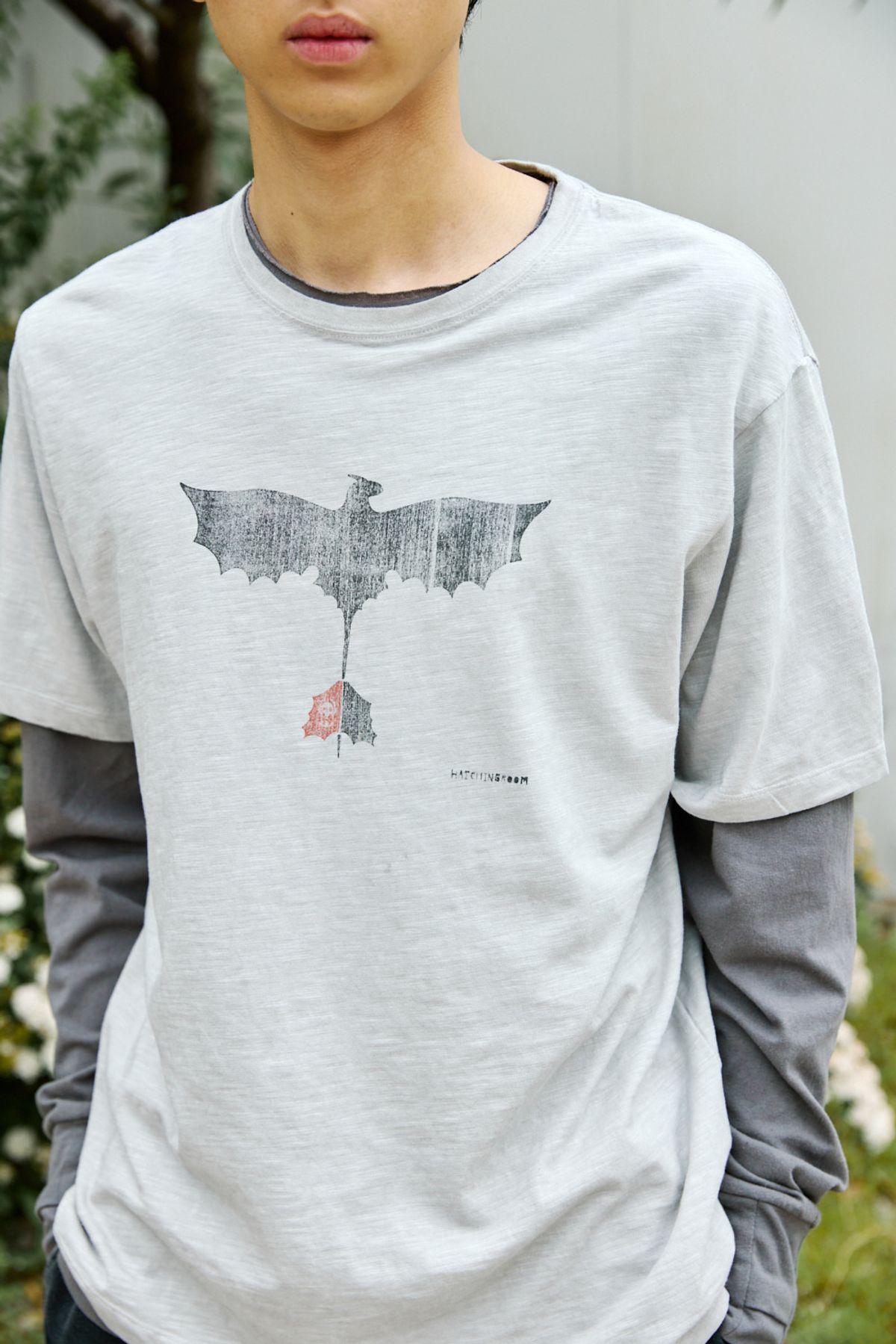 해칭룸(HATCHINGROOM) Toothless Slub Tee Grey