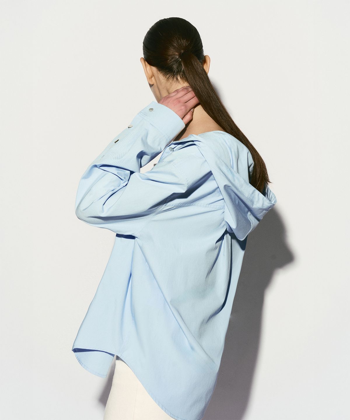 리이(RE RHEE) HOODED SHIRTS JACKET CLOUD