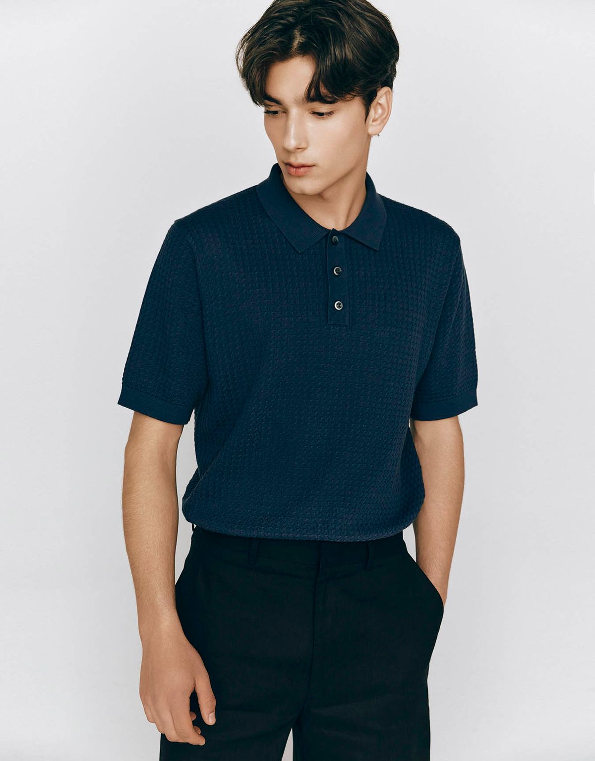 지오다노(GIORDANO) 케이블 폴로넥 반팔 니트(12GG) 055532 [5color]