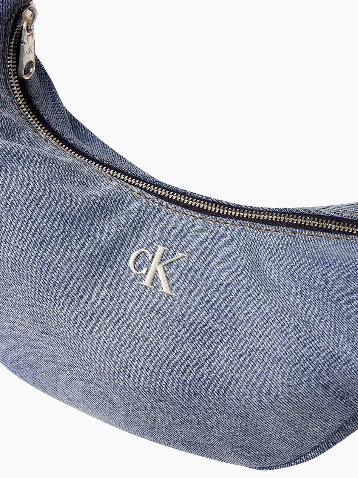 캘빈클라인 진(CALVIN KLEIN JEANS) 여성 로고 데님 스몰 소프트 호보백 4F3207G VGO