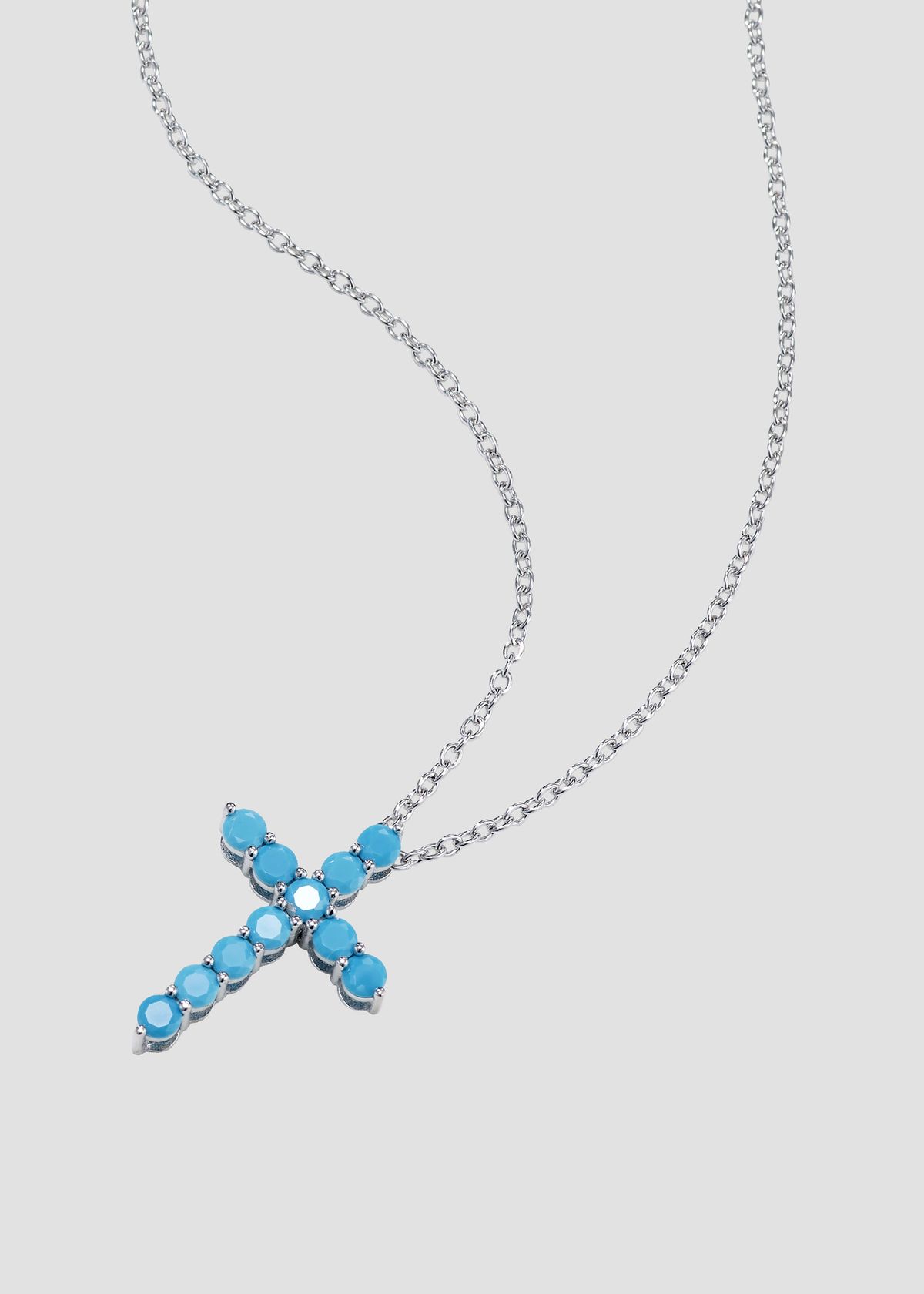 아논(ANON) Turqouise Long Cross Necklace
