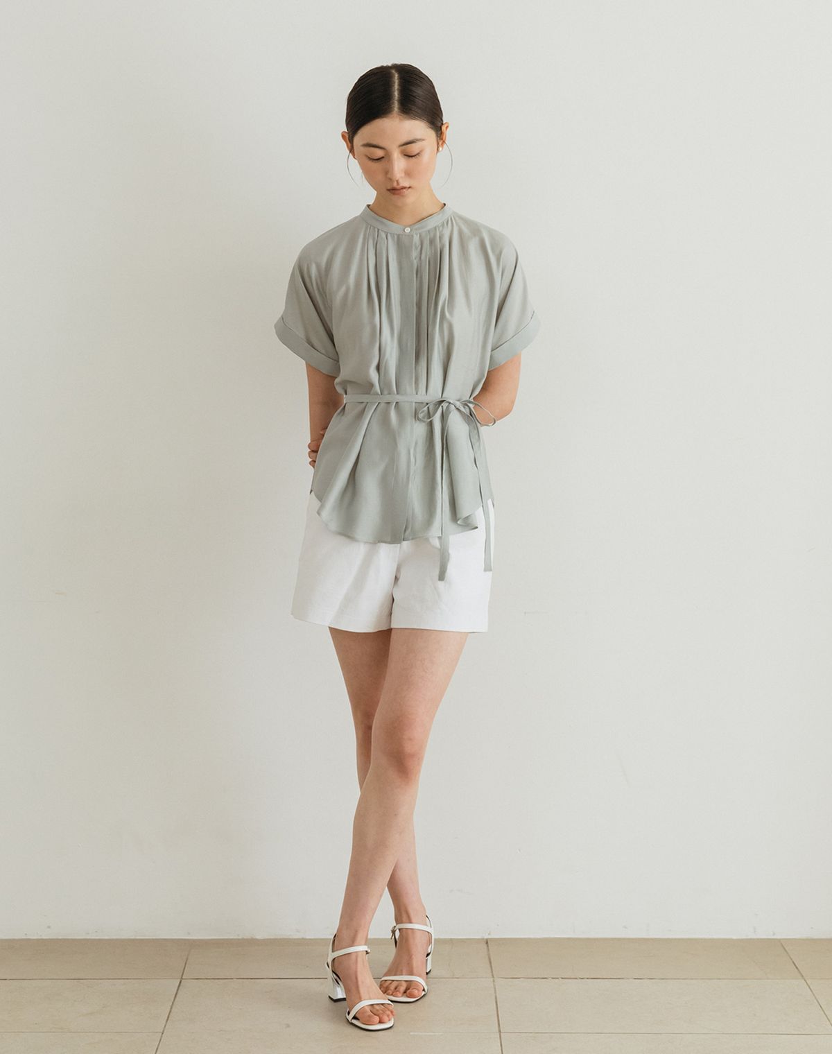 지에마르(GIEMAR) SUMMER STRAP BLOUSE MINT 섬머 스트랩 블라우스 민트