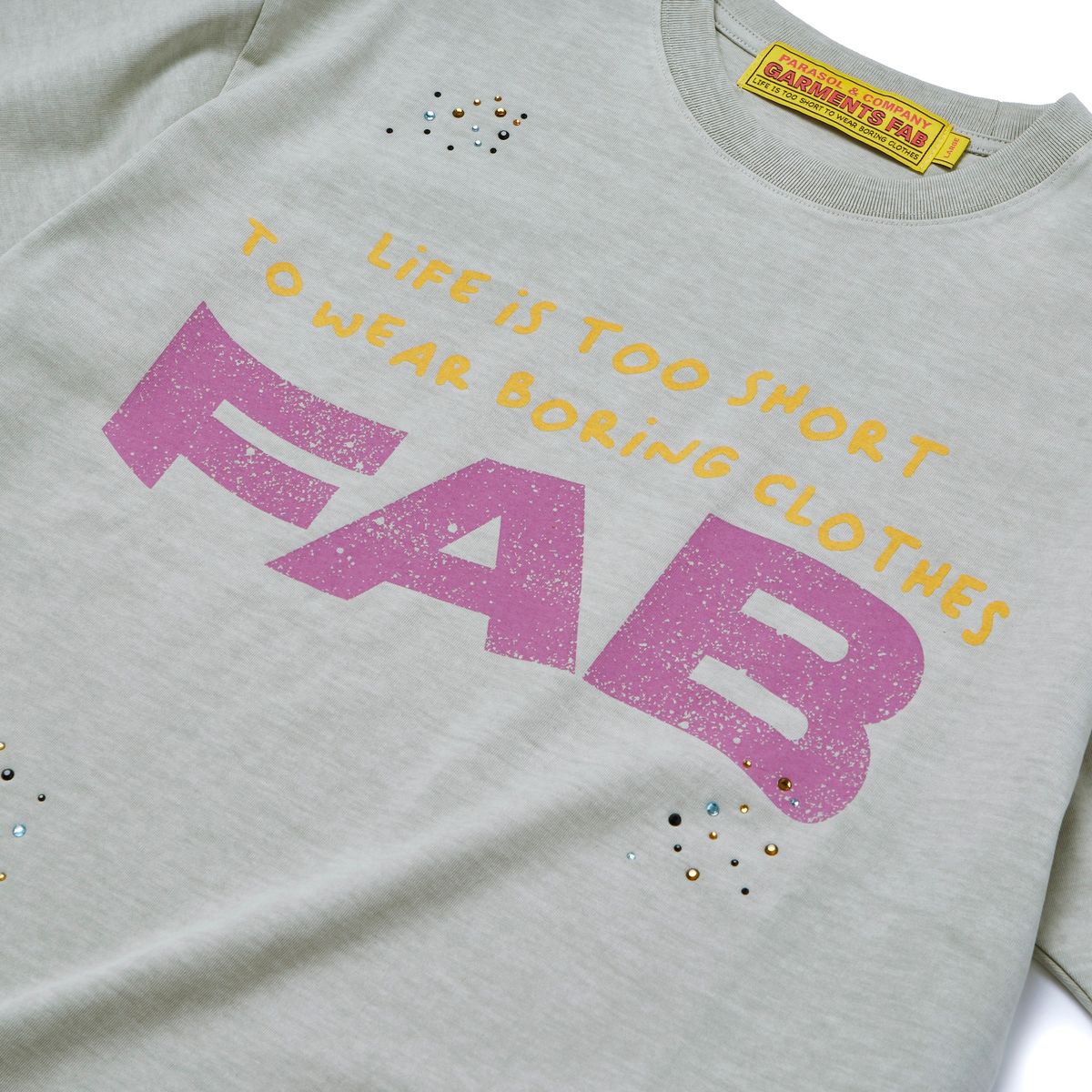 가먼츠팹(GARMENTS FAB) Hot-Fix Washed Tee (GRAY)