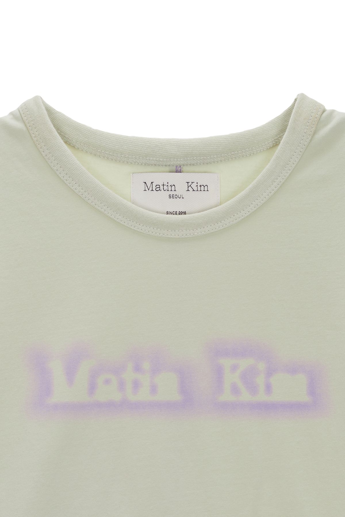 無料配送 ◆MATIN KIM ◆ MATIN SHADE LOGO CROP TOP MATIN SHADE LOGO CROP TOP IN LIGHT GREEN – Matin Kim