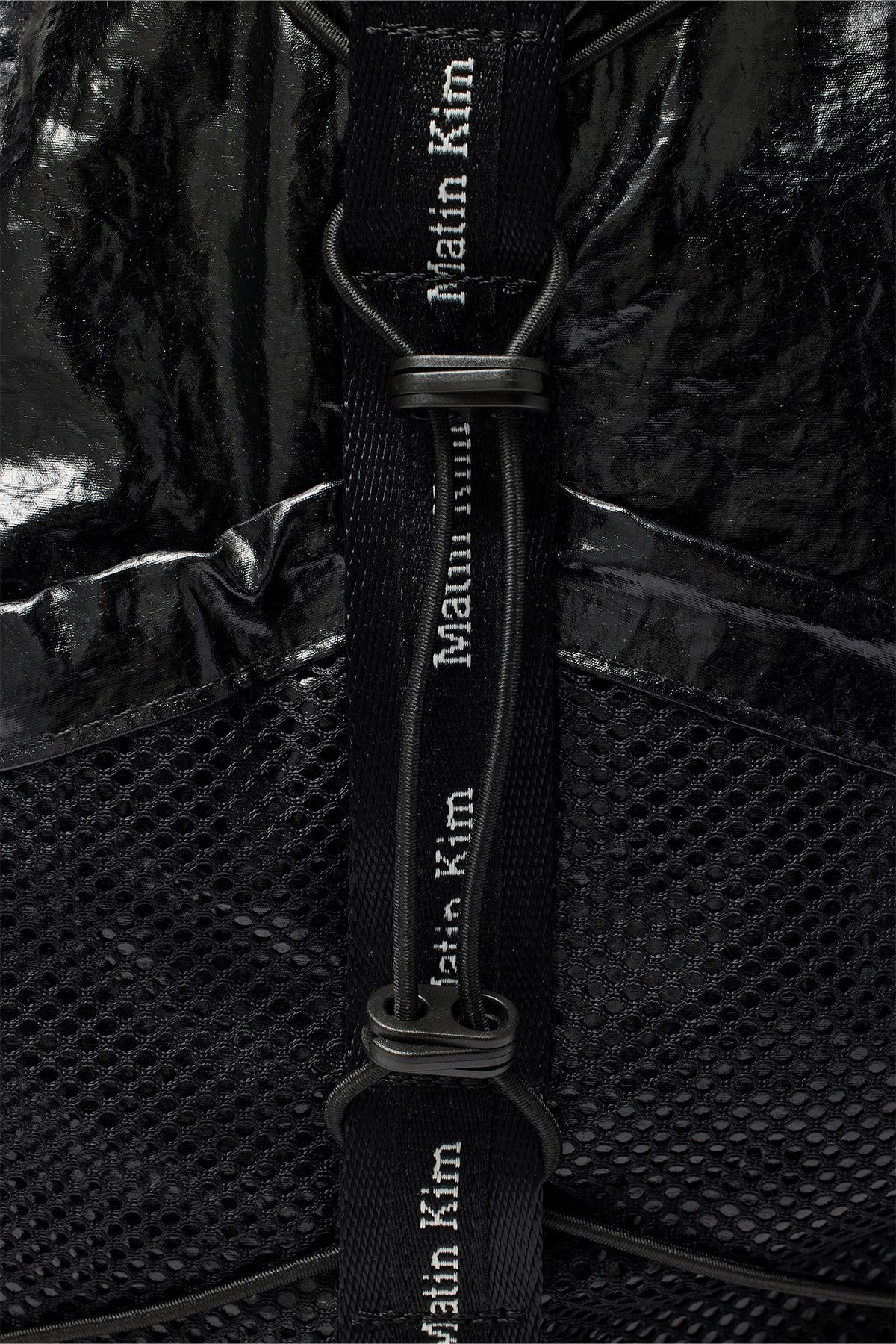 Matin Kim☆LOGO TAPING GLOSSY BACK PACK MUSINSA | MATIN KIM LOGO TAPING GLOSSY BACK PACK IN BLACK