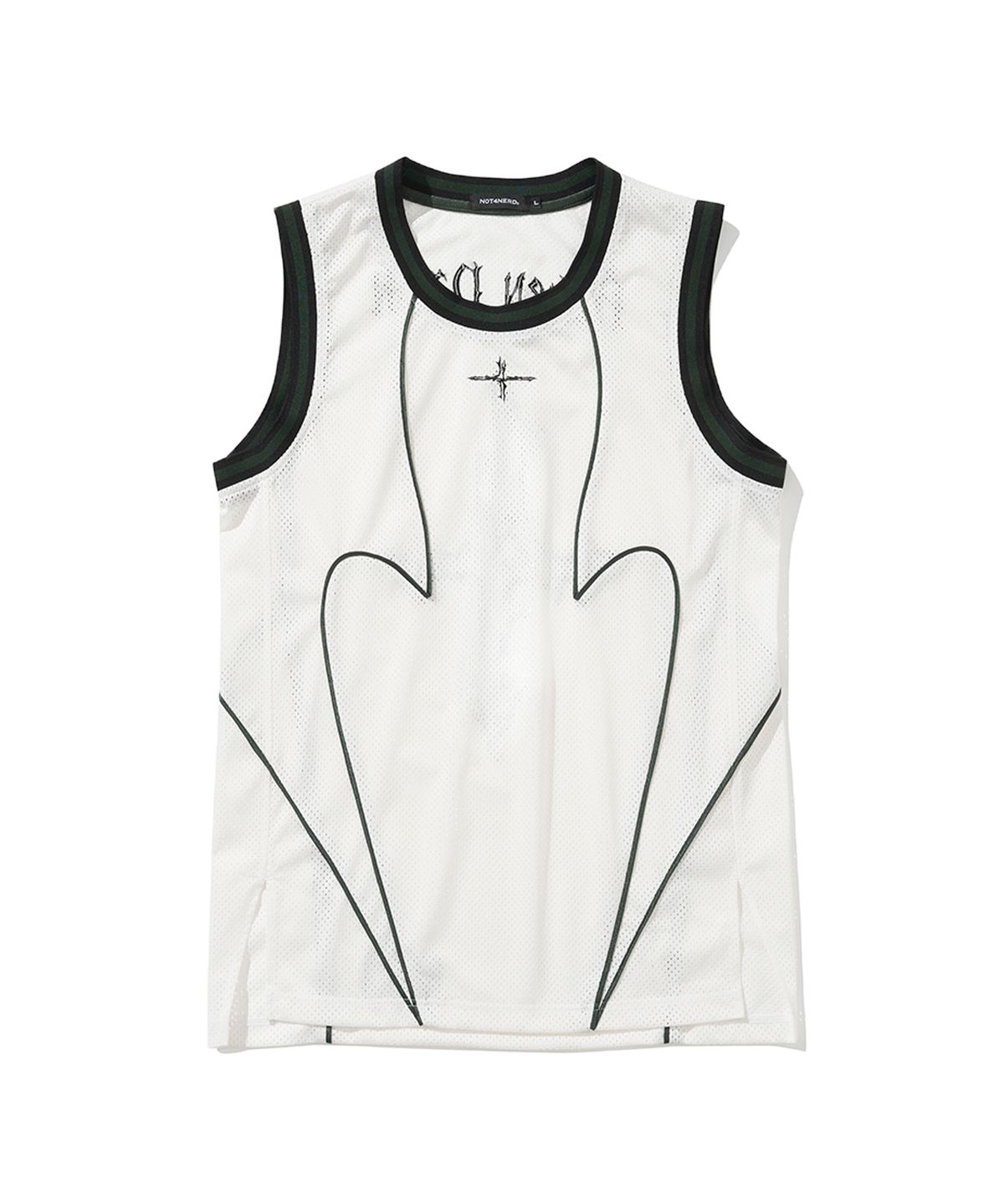 낫포너드(NOT4NERD) Ashen Dawn Incision Mesh Sleeveless - White