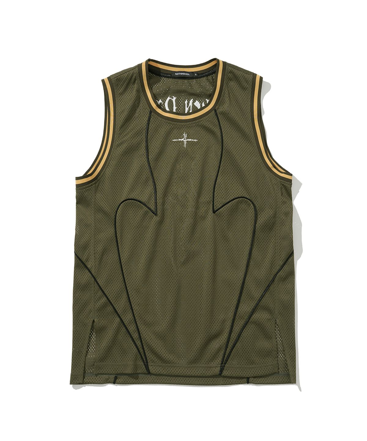 낫포너드(NOT4NERD) Ashen Dawn Incision Mesh Sleeveless - Khaki