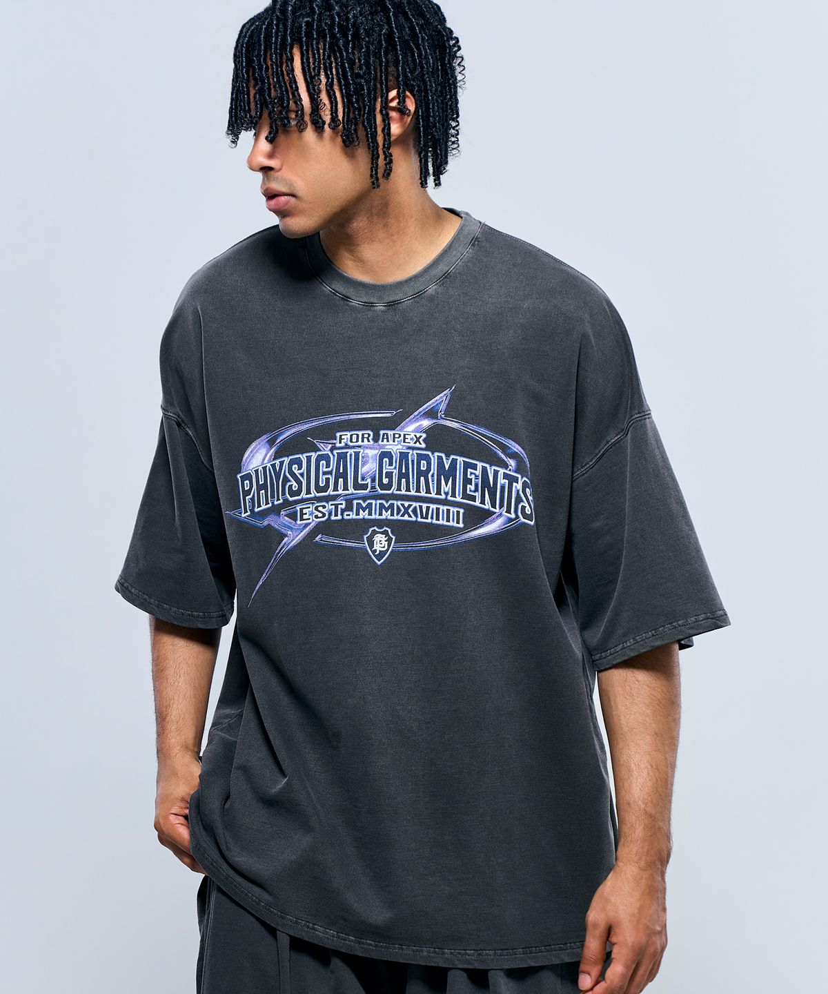 피지컬가먼츠(PHYSICAL GARMENTS) P2550 피그다잉 크롬 자이언트 반팔 [2COLOR]