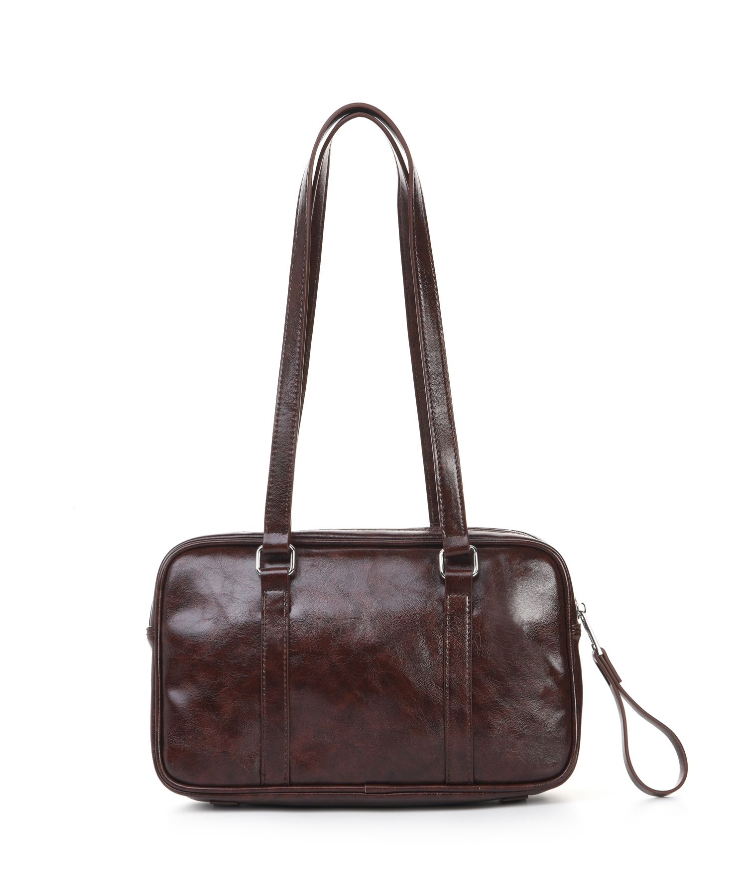 ★NlCK&NLCOLE★ CRYSTAL LEATHER MINI BOSTON BAG_RED BROWN MUSINSA | NICK&NICOLE CRYSTAL LEATHER MINI BOSTON BAG_RED BROWN
