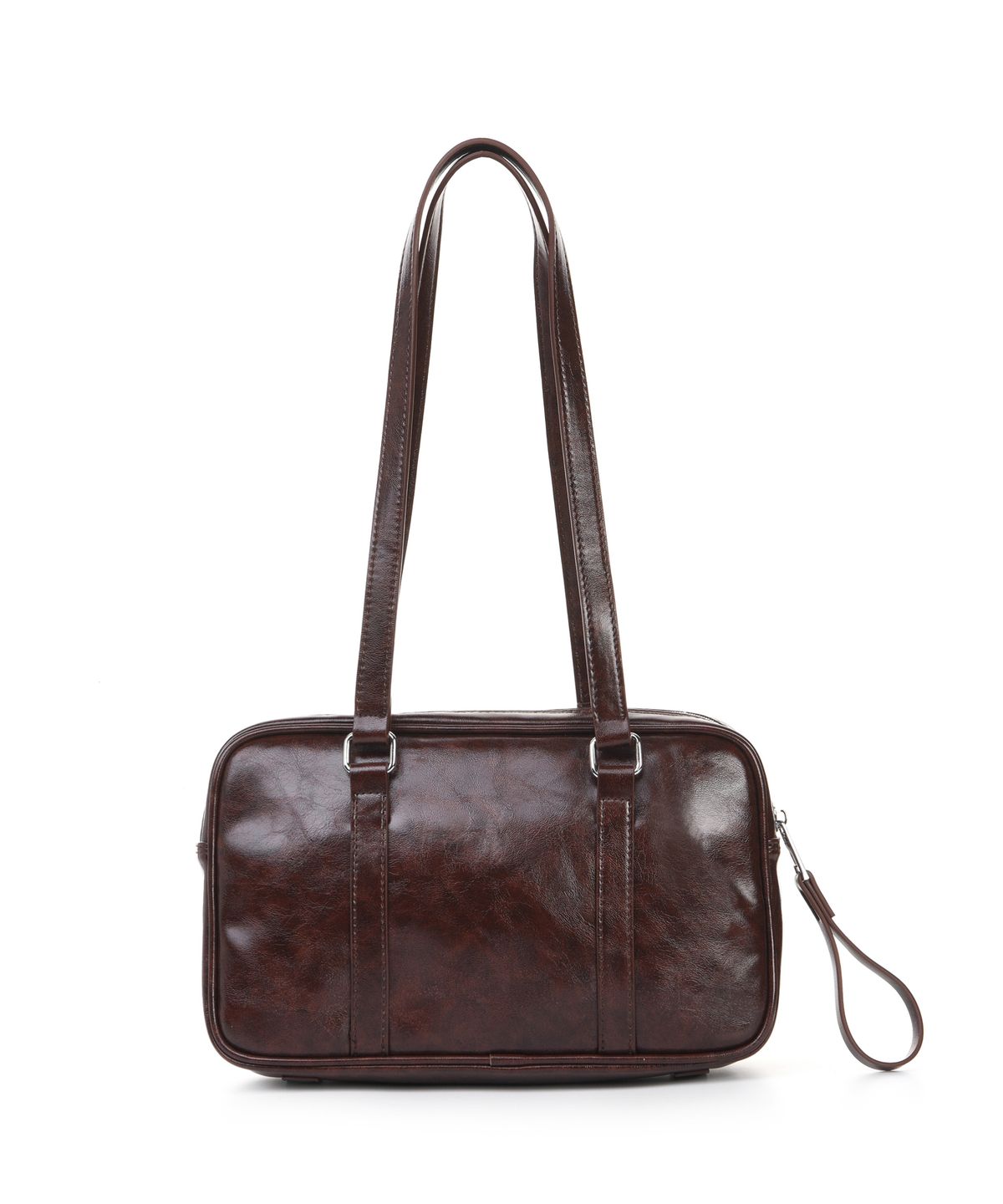 닉앤니콜(NICK&NICOLE) CRYSTAL LEATHER MINI BOSTON BAG_RED BROWN