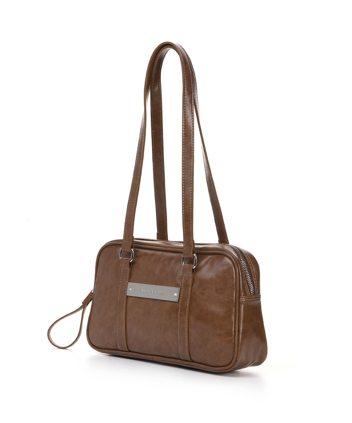 닉앤니콜(NICK&NICOLE) CRYSTAL LEATHER MINI BOSTON BAG_CAMEL