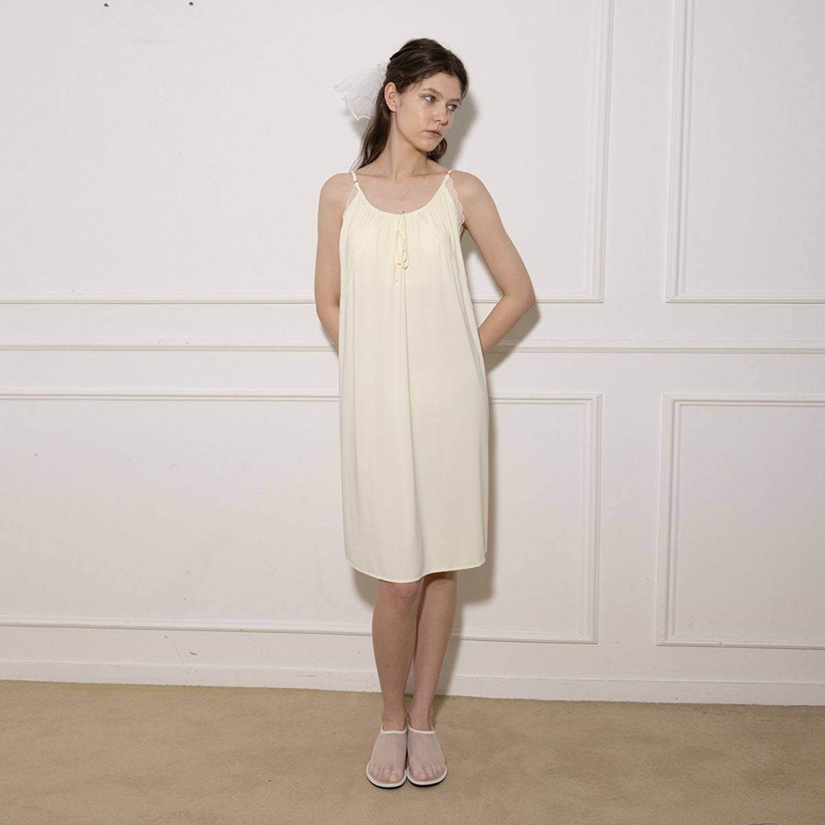 멜라니조이(MELANIE JOY) MJ_Ribbon lace pajama_3color