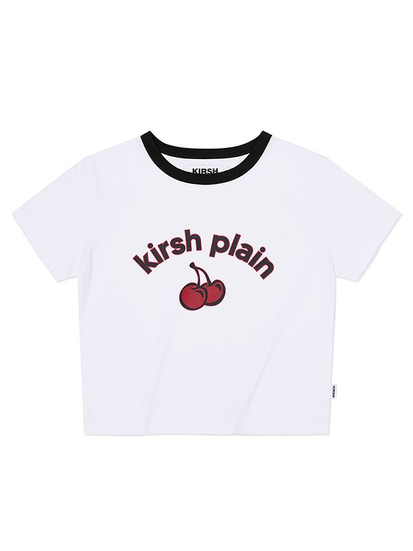 ☆KIRSH☆ Cherry Scroll Graphic T-Shirt White MUSINSA | KIRSH Kirsch Plain Cherry Arch Logo T-Shirt [White]