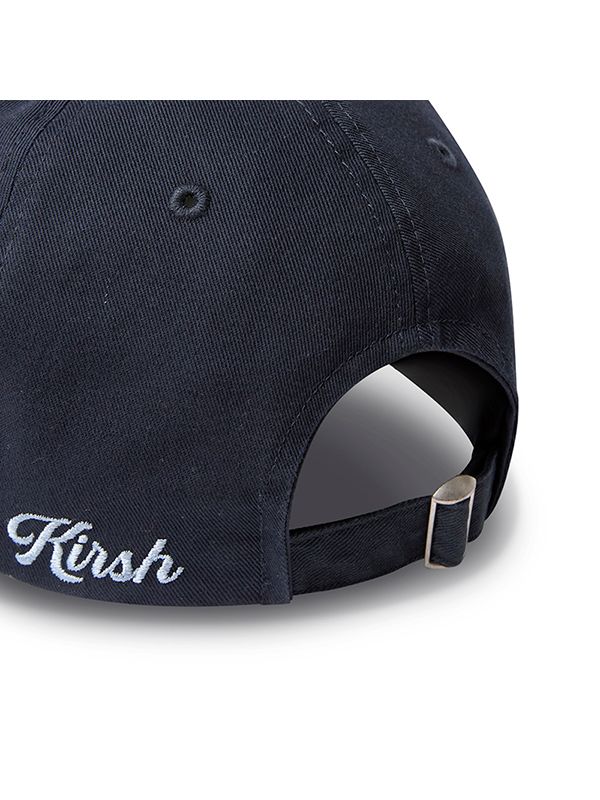 MUSINSA | KIRSH Cherry Cut-Off Applique Ball Cap [Navy]