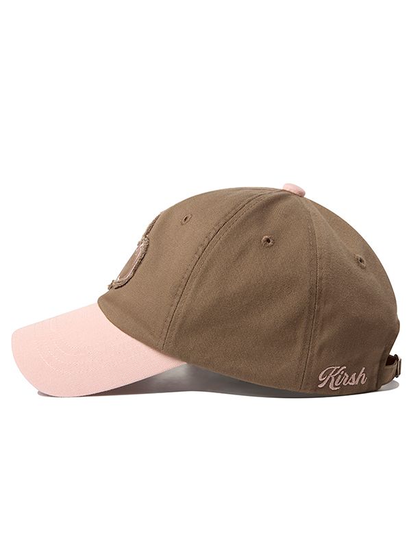 MUSINSA | KIRSH Cherry Cut-Off Applique Ball Cap [Brown]