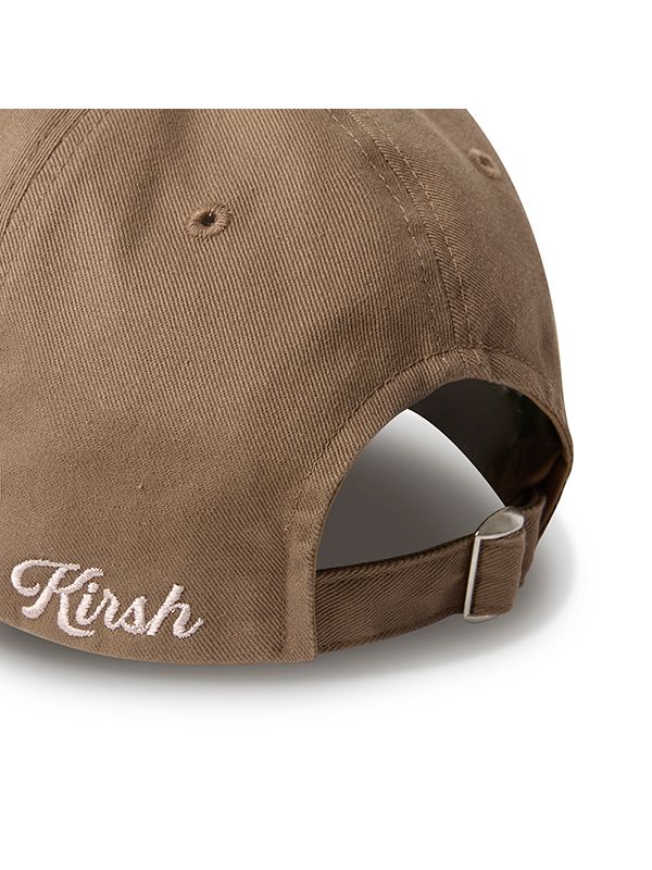 MUSINSA | KIRSH Cherry Cut-Off Applique Ball Cap [Brown]