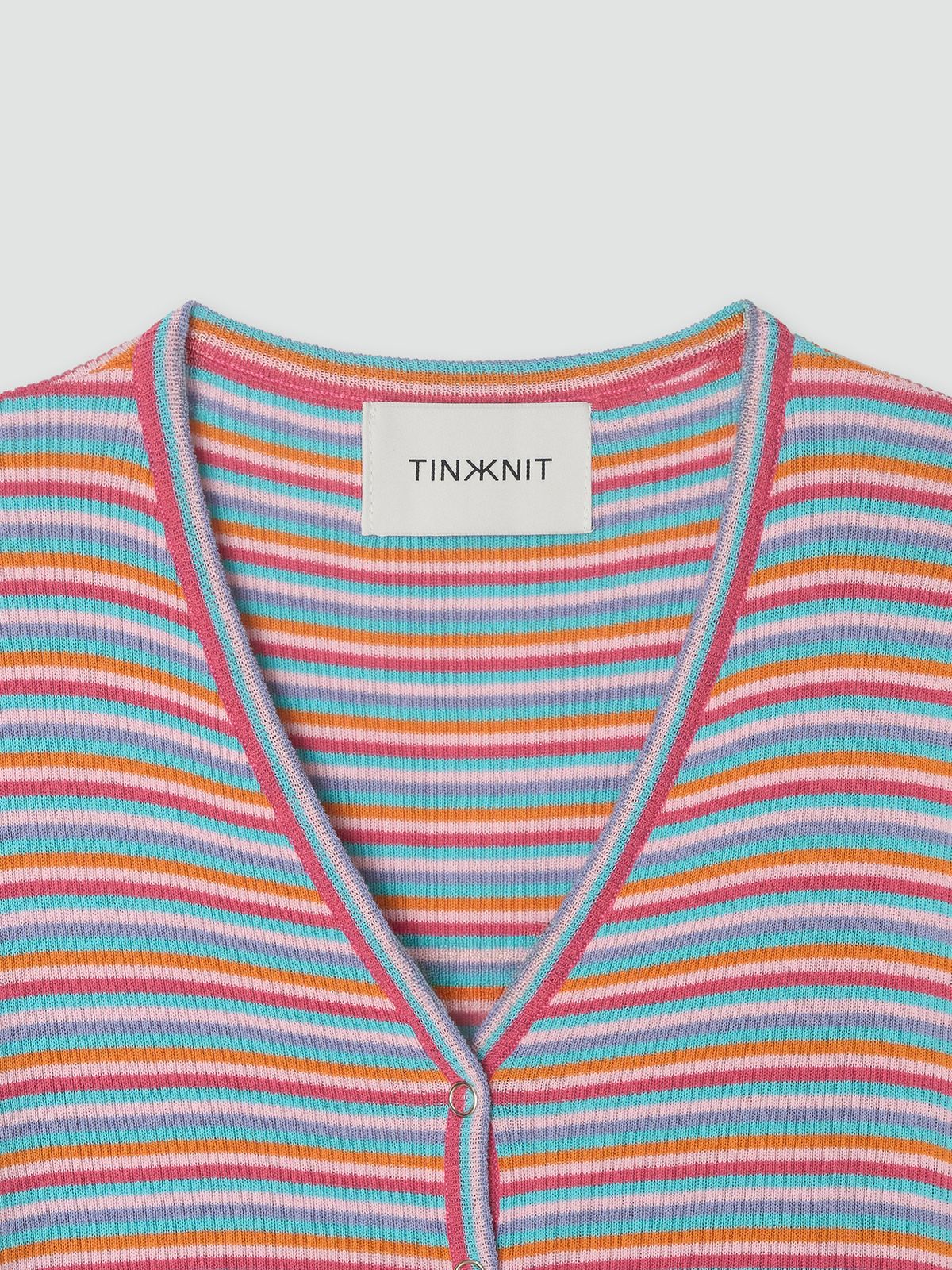 틴닛(TINKNIT) 썸머레인보우가디건_핑크
