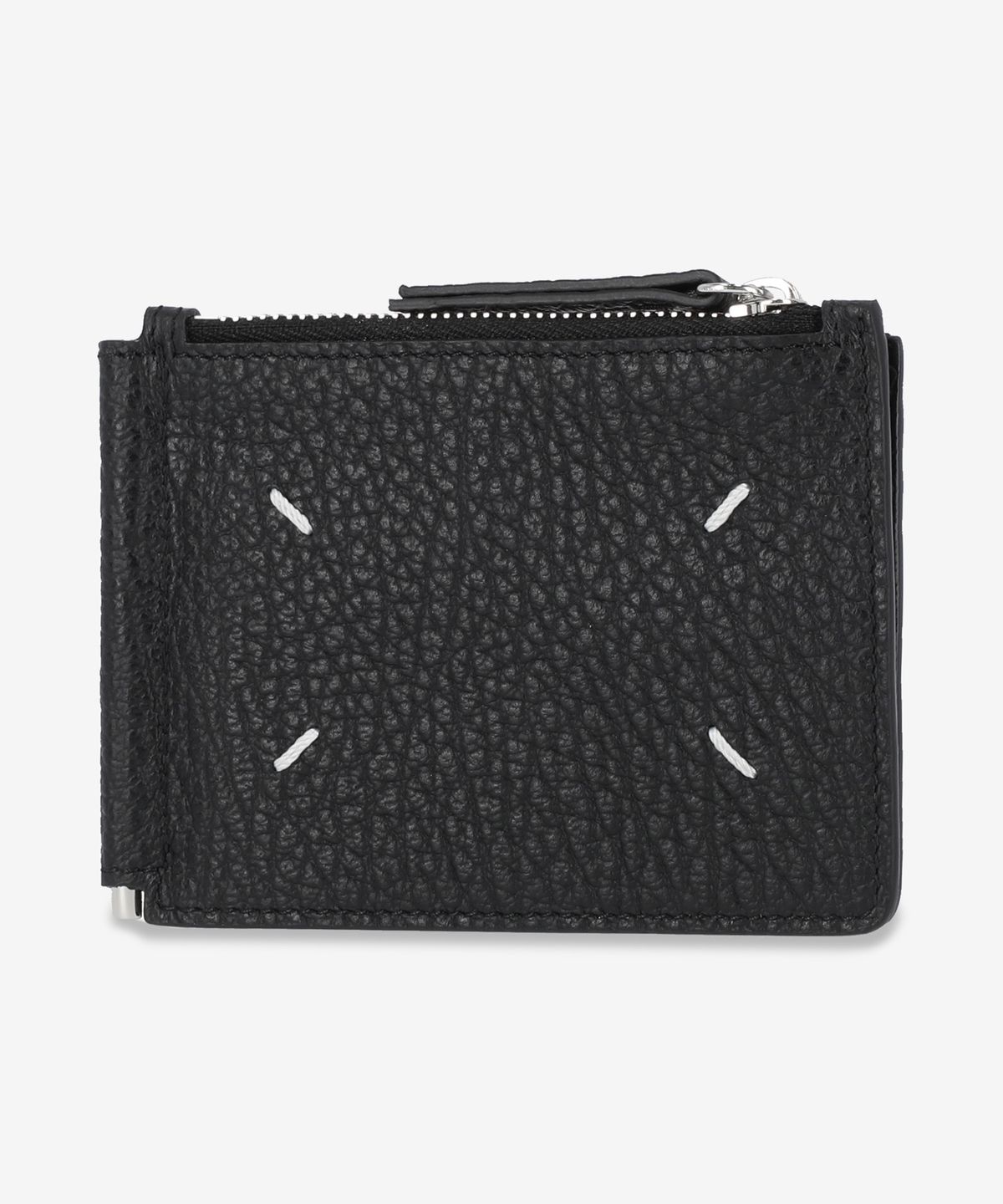 메종 마르지엘라(MAISON MARGIELA) 4 스티치 슬림 2 핀서 지갑 - 블랙 / SA1UI0022P4455T8013