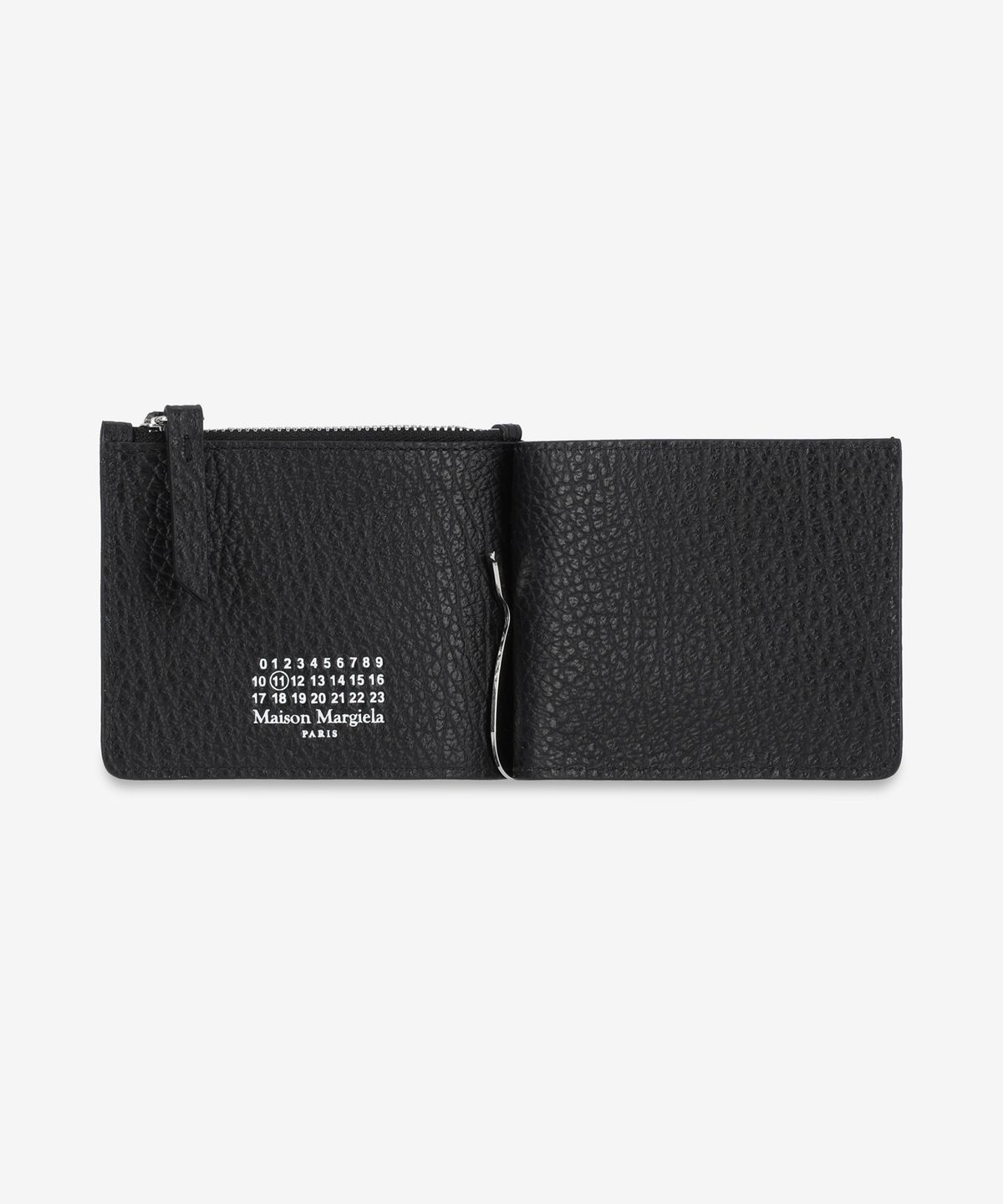 메종 마르지엘라(MAISON MARGIELA) 4 스티치 슬림 2 핀서 지갑 - 블랙 / SA1UI0022P4455T8013
