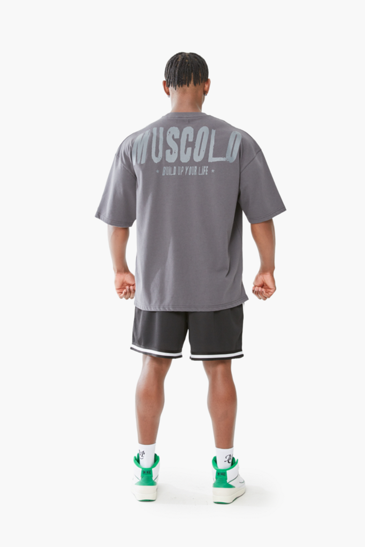 머스콜로(MUSCOLO) [빈티지] CP 오버핏 반팔 티셔츠 차콜