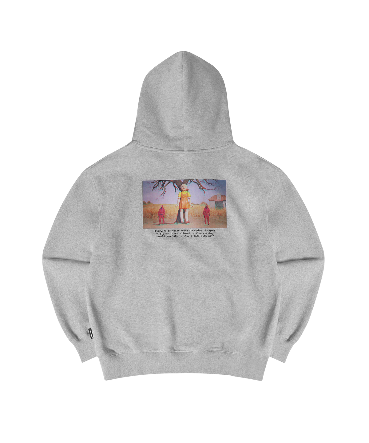 본투윈(BORN TO WIN) SQUID GAME CHARACTER HOODIE [MELANGE GREY]