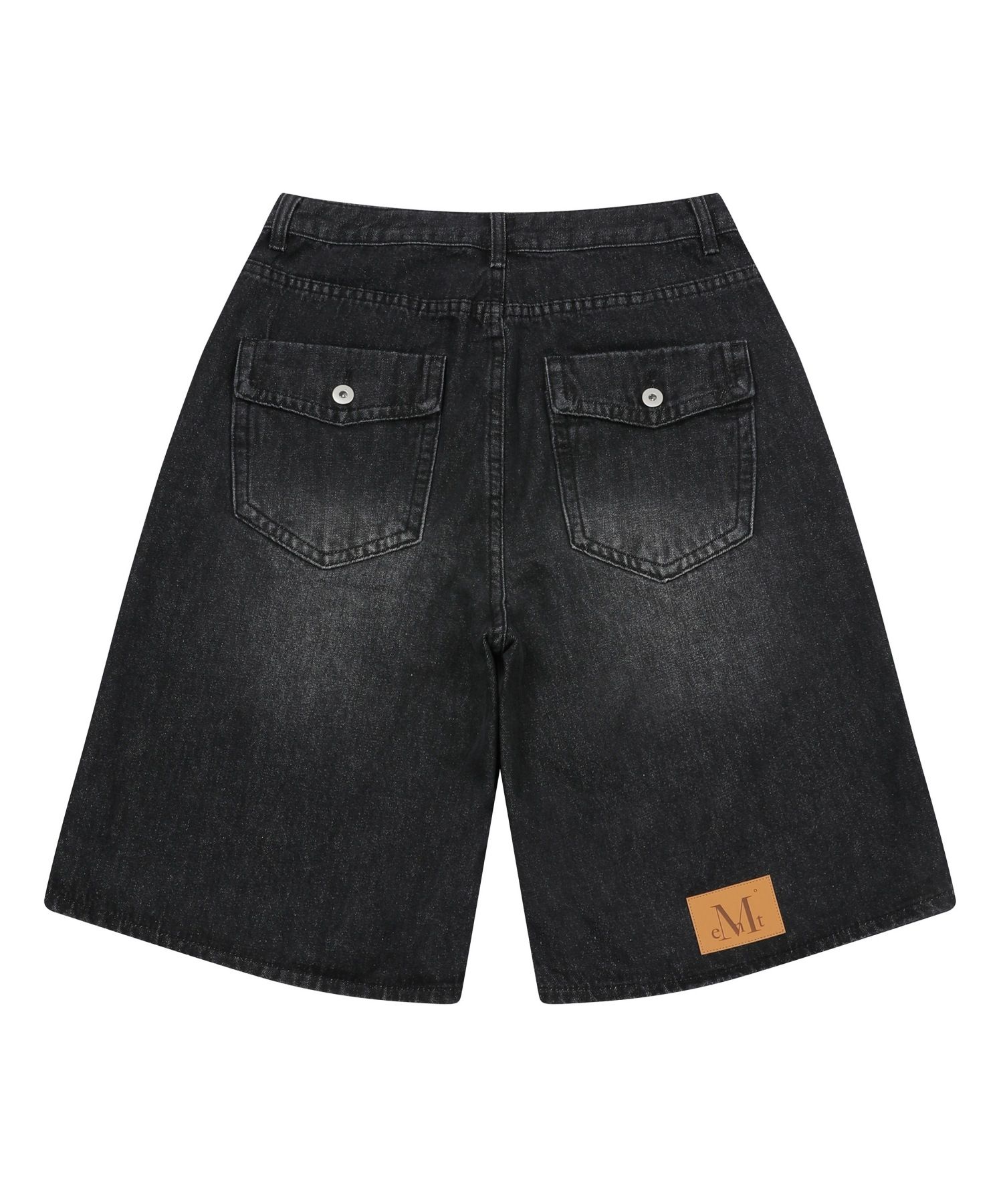 ★MUCENT★ Ronar Back Button Leather Point Bermuda Denim Pan MUSINSA | MUCENT Ronar Back Button Leather Point Bermuda
