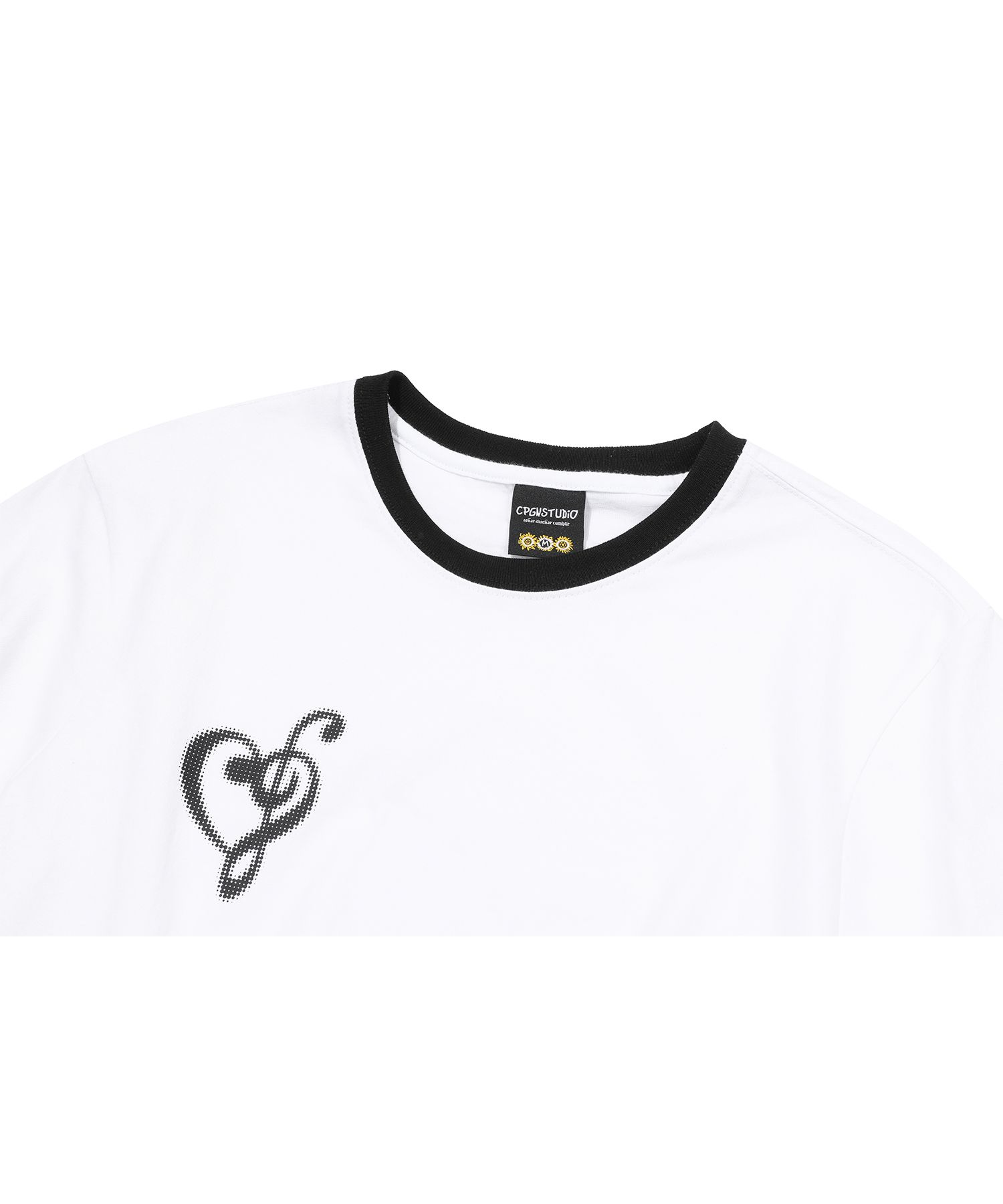 [CPGN STUDIO]★HEART CLEF CROP RINGER SHORT SLEEVE T-SHIRT MUSINSA | CPGN STUDIO Heart Clef CROP Ringer Short Sleeve